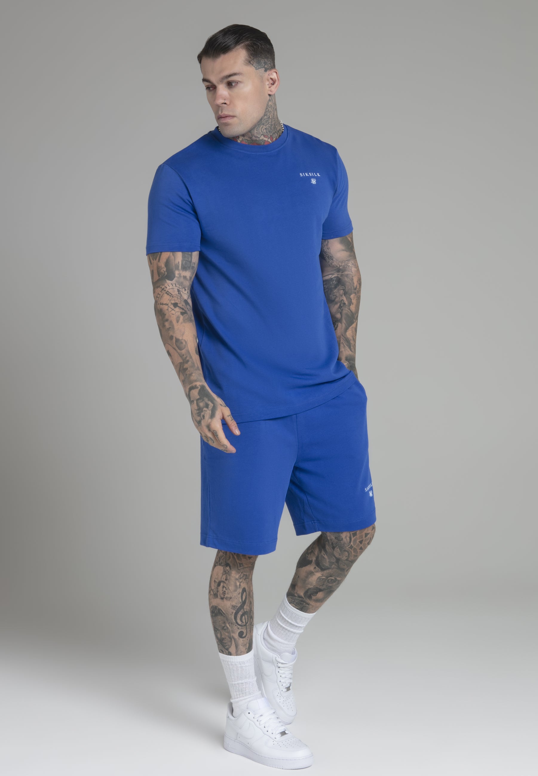 T-Shirt and Shorts Set in Blue Sets SikSilk   