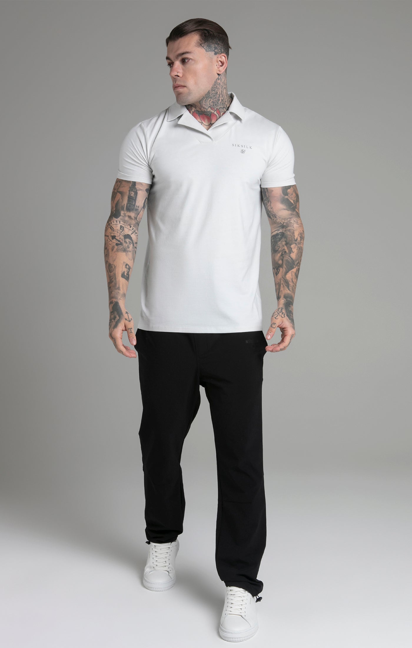 Smart Revere Polo in Grey Polos SikSilk   