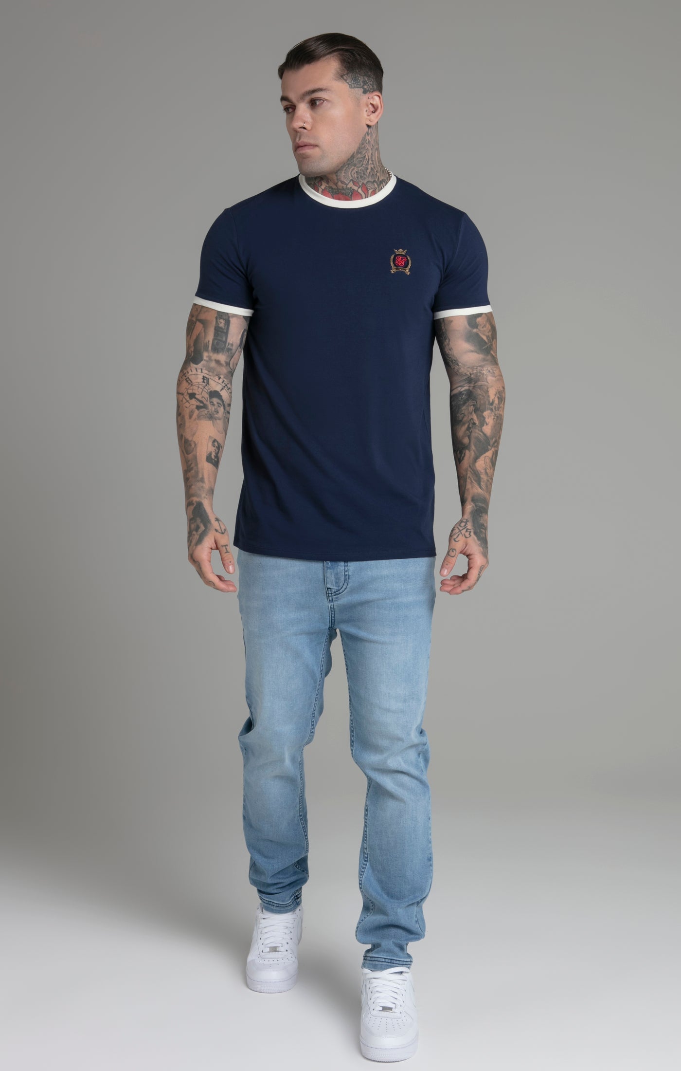 Crest T-Shirt in Blue T-Shirts SikSilk   