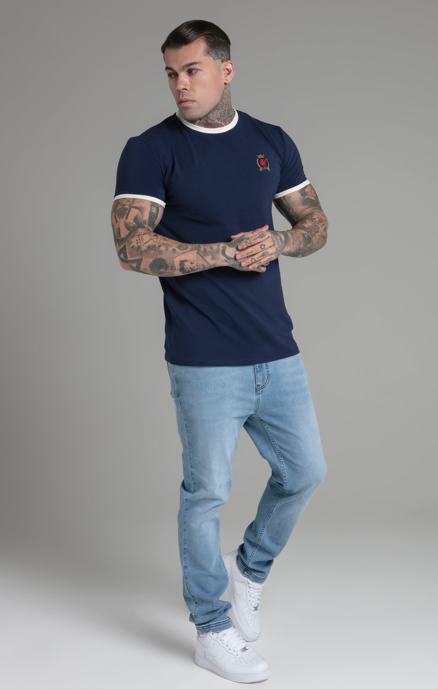 Crest T-Shirt in Blue T-Shirts SikSilk   