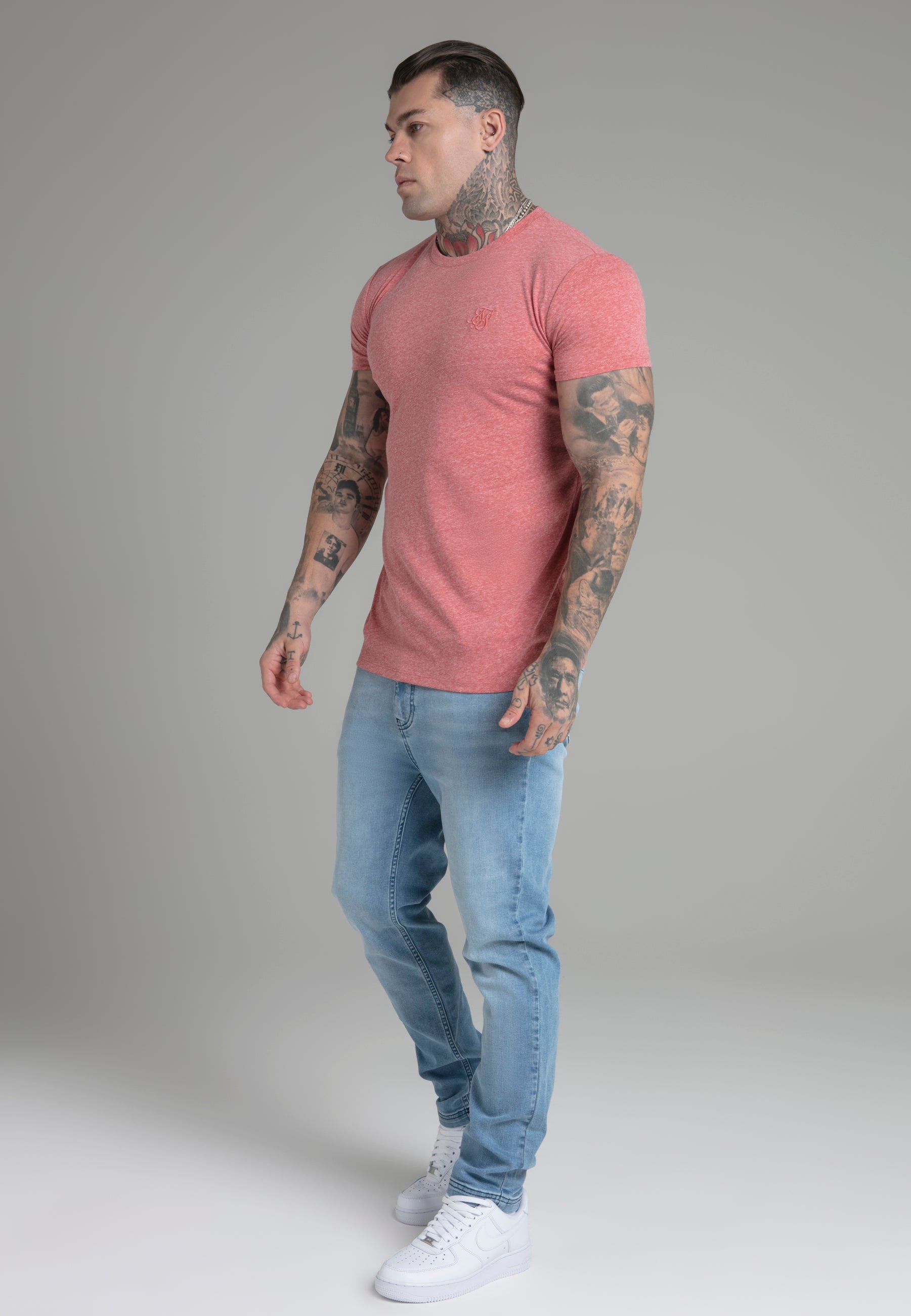 Marl T-Shirt in Orange T-Shirts SikSilk   