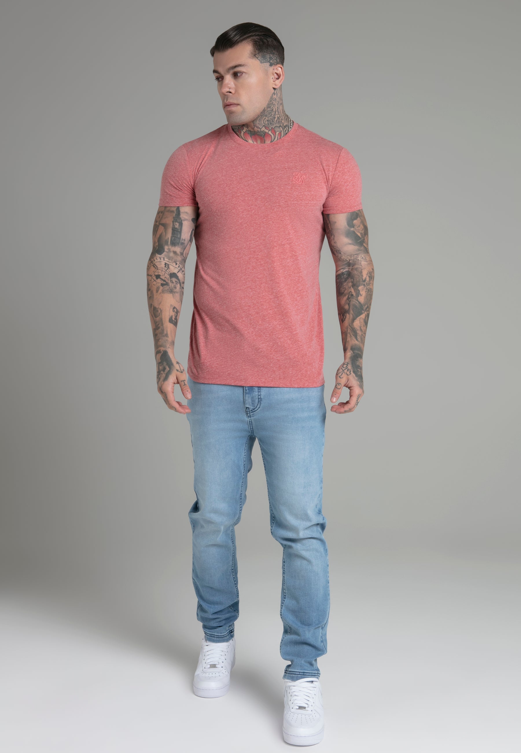 Marl T-Shirt in Orange T-Shirts SikSilk   