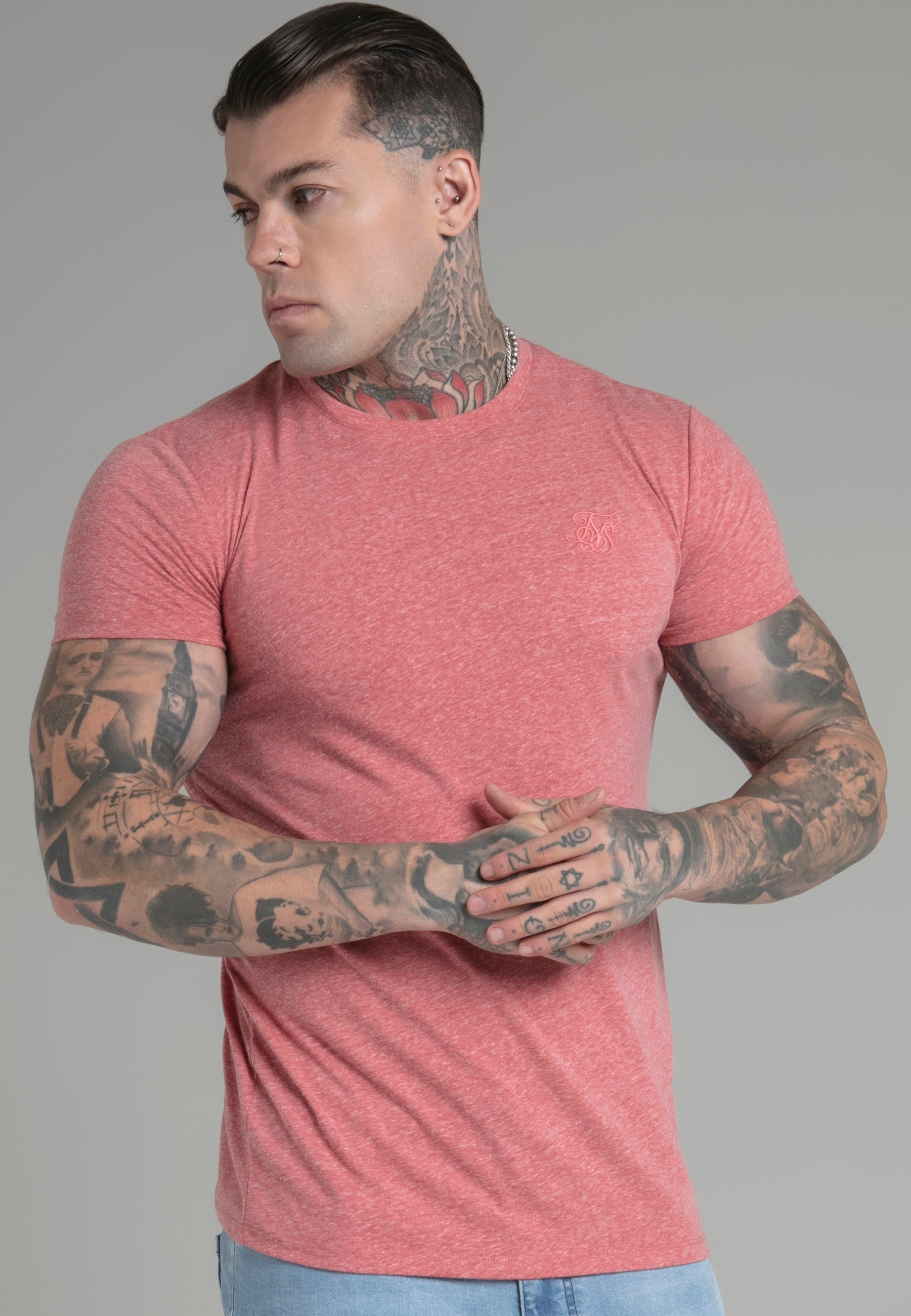 Marl T-Shirt in Orange T-Shirts SikSilk   