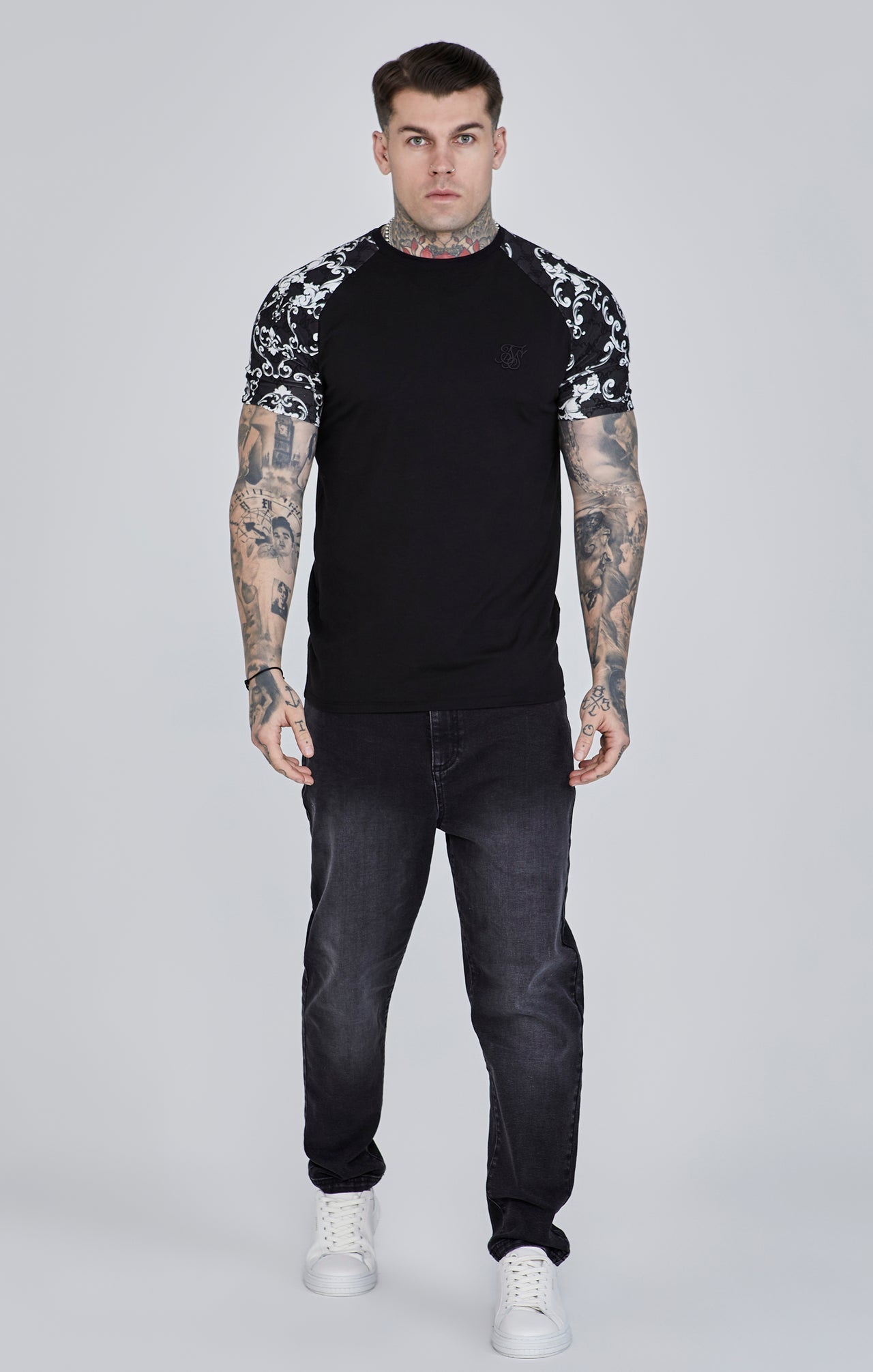 Venetian T-Shirt in Black T-Shirts SikSilk   