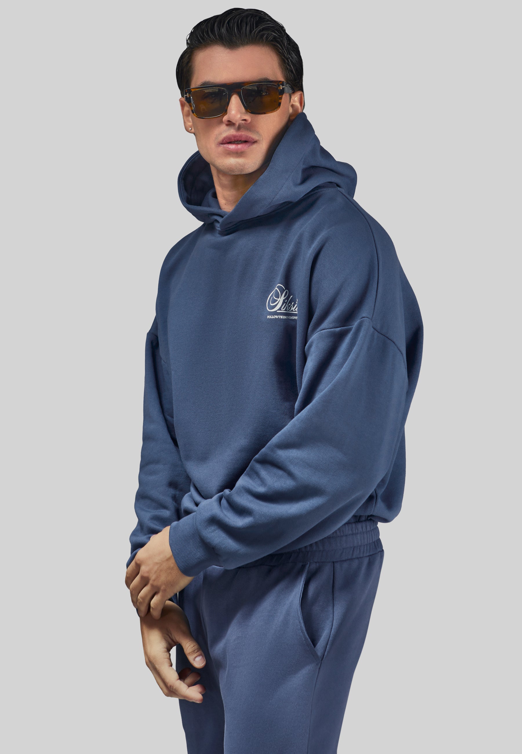 Graphic Hoodie in Navy