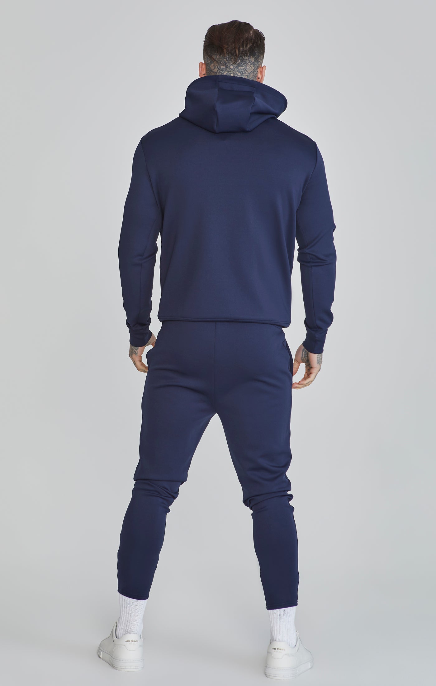 Essentials Poly Hoodie in Navy Kapuzenpullover SikSilk   