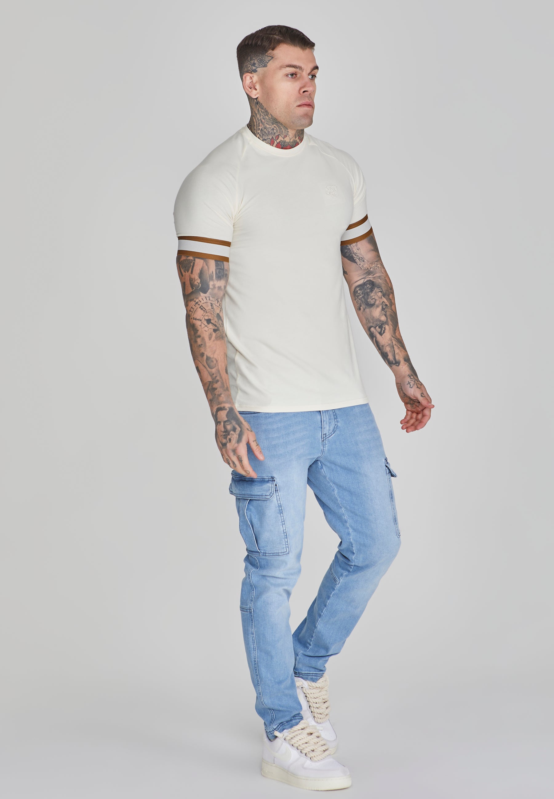 Tech T-Shirt in Ecru T-Shirts SikSilk   