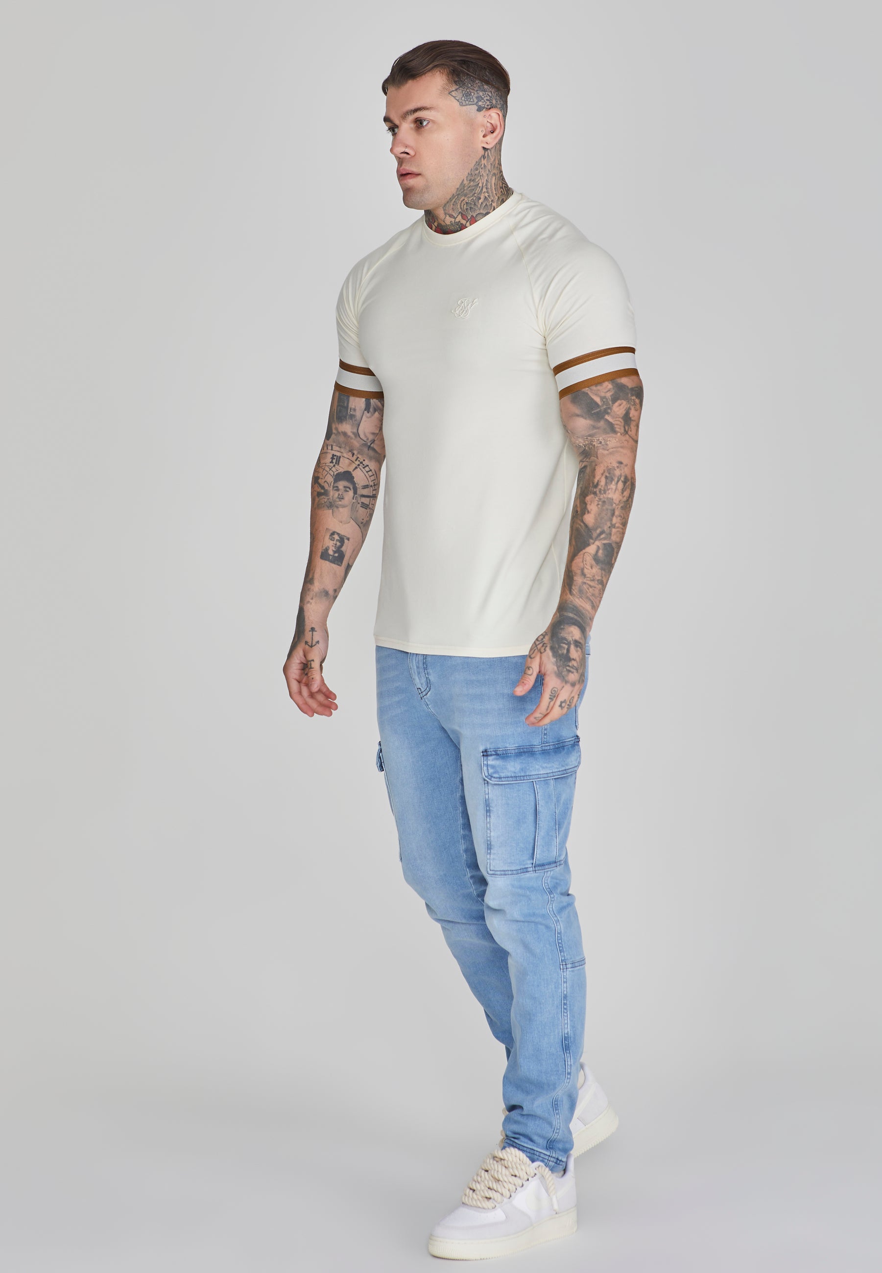 Tech T-Shirt in Ecru T-Shirts SikSilk   