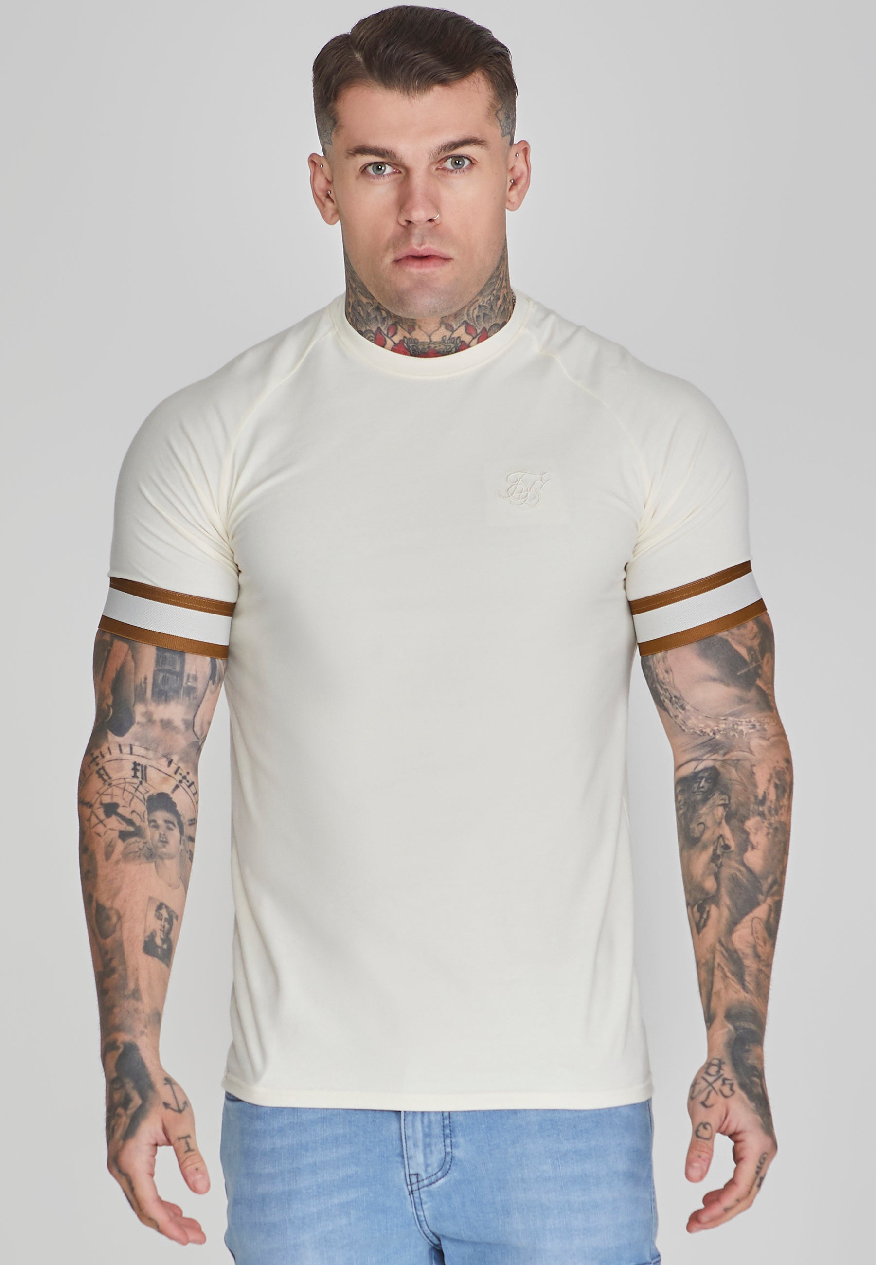 Tech T-Shirt in Ecru T-Shirts SikSilk   