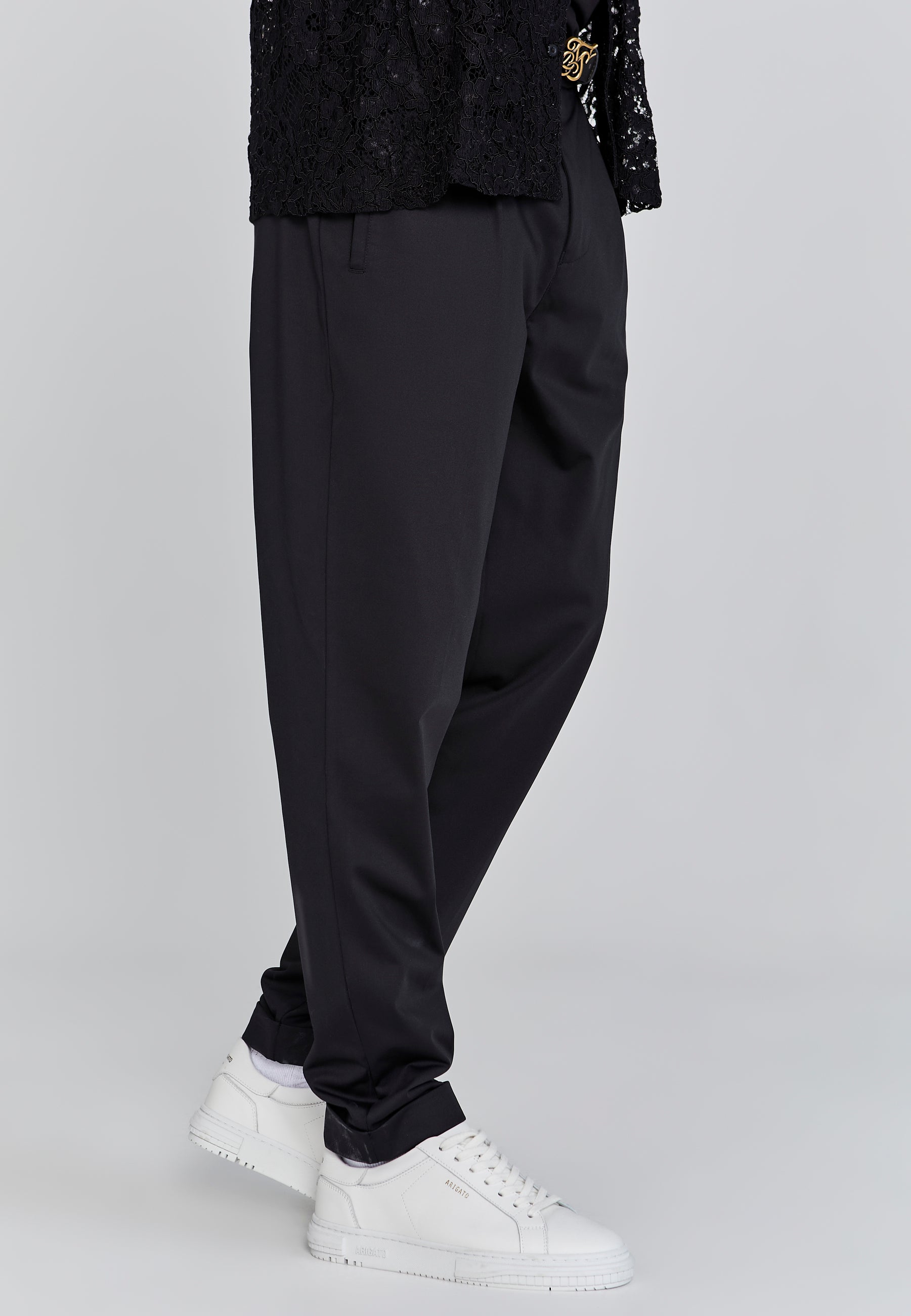 Smart Chino in Black Hosen SikSilk   