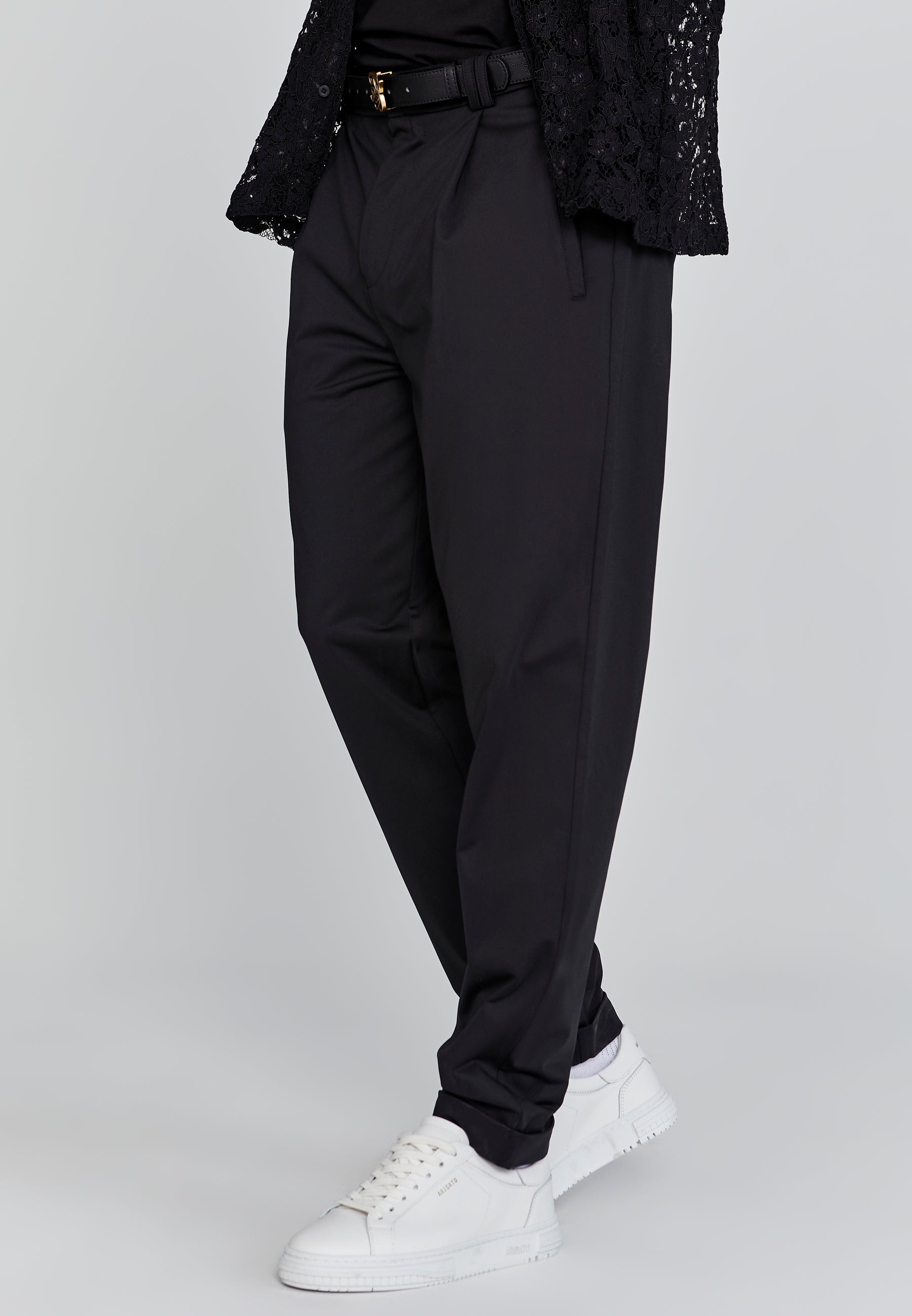 Smart Chino in Black Hosen SikSilk   