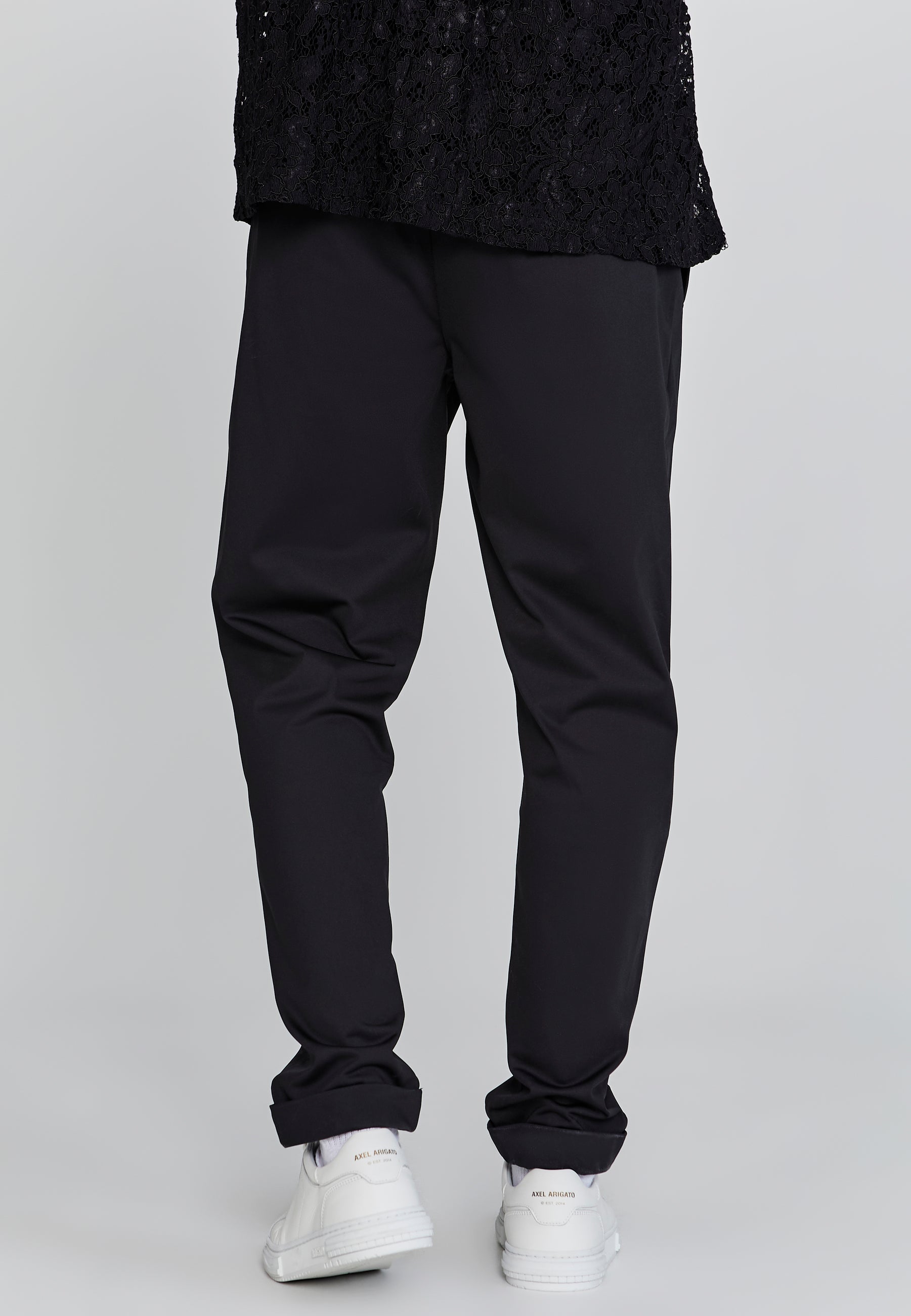 Smart Chino in Black Hosen SikSilk   