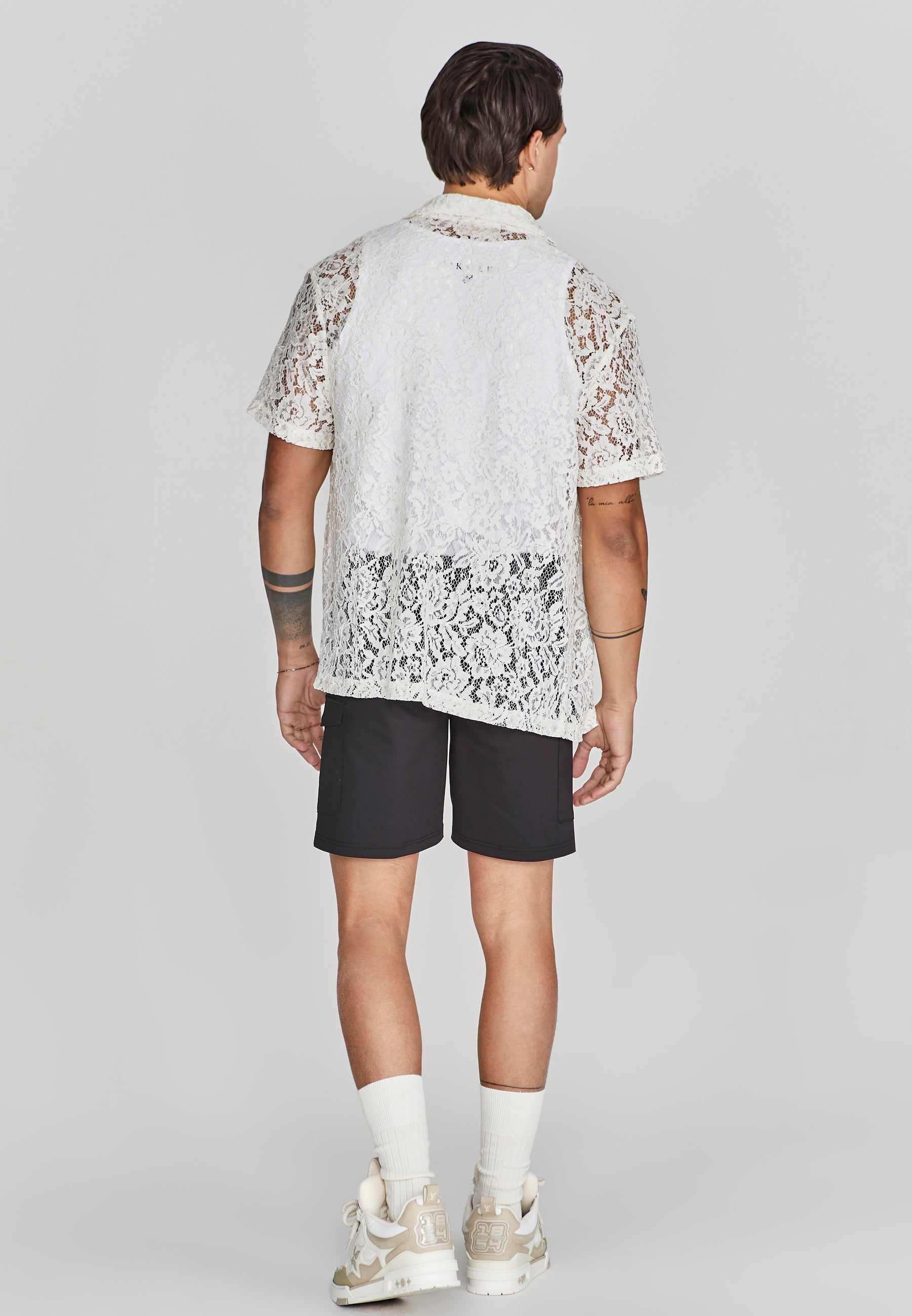 Lace Resort Shirt in Ecru Hemden SikSilk   