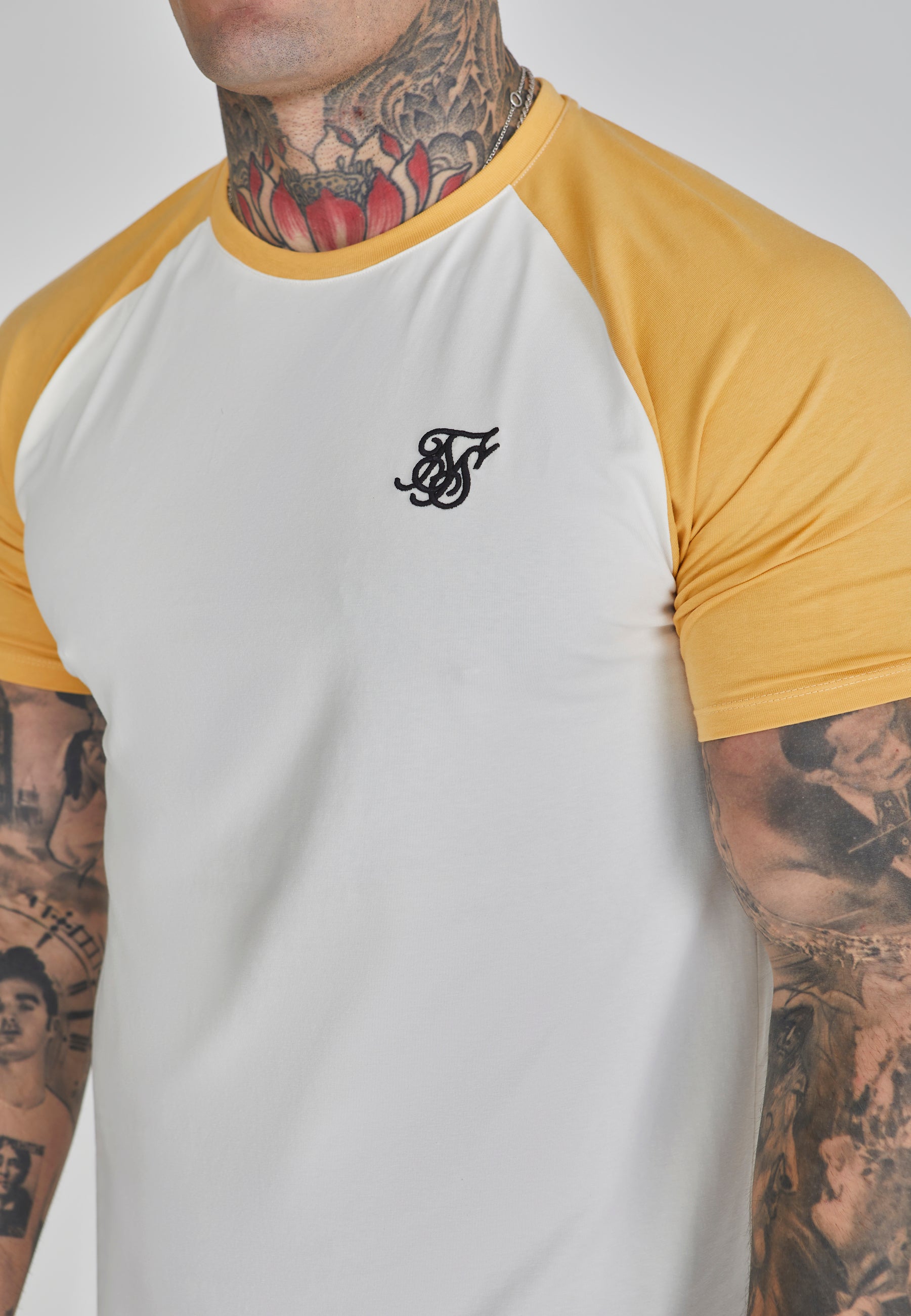 Raglan T-Shirt in Ecru/Yellow T-Shirts SikSilk   