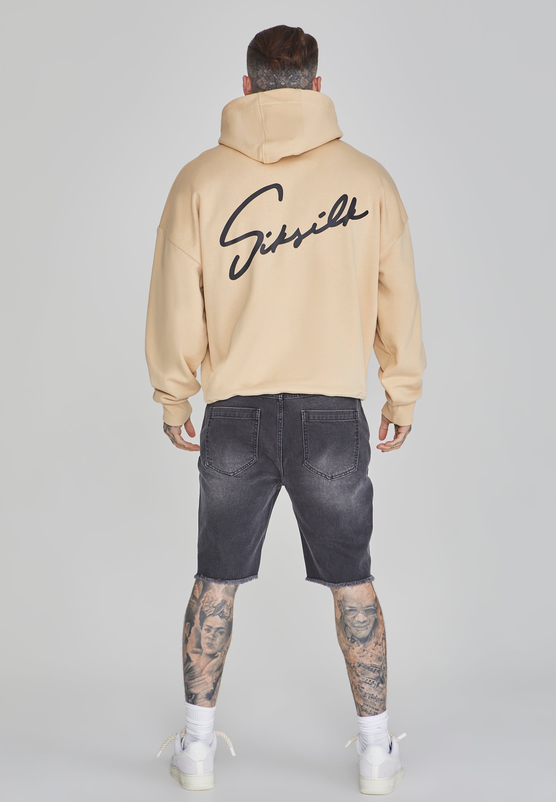 Script Hoodie in Beige Kapuzenpullover SikSilk   