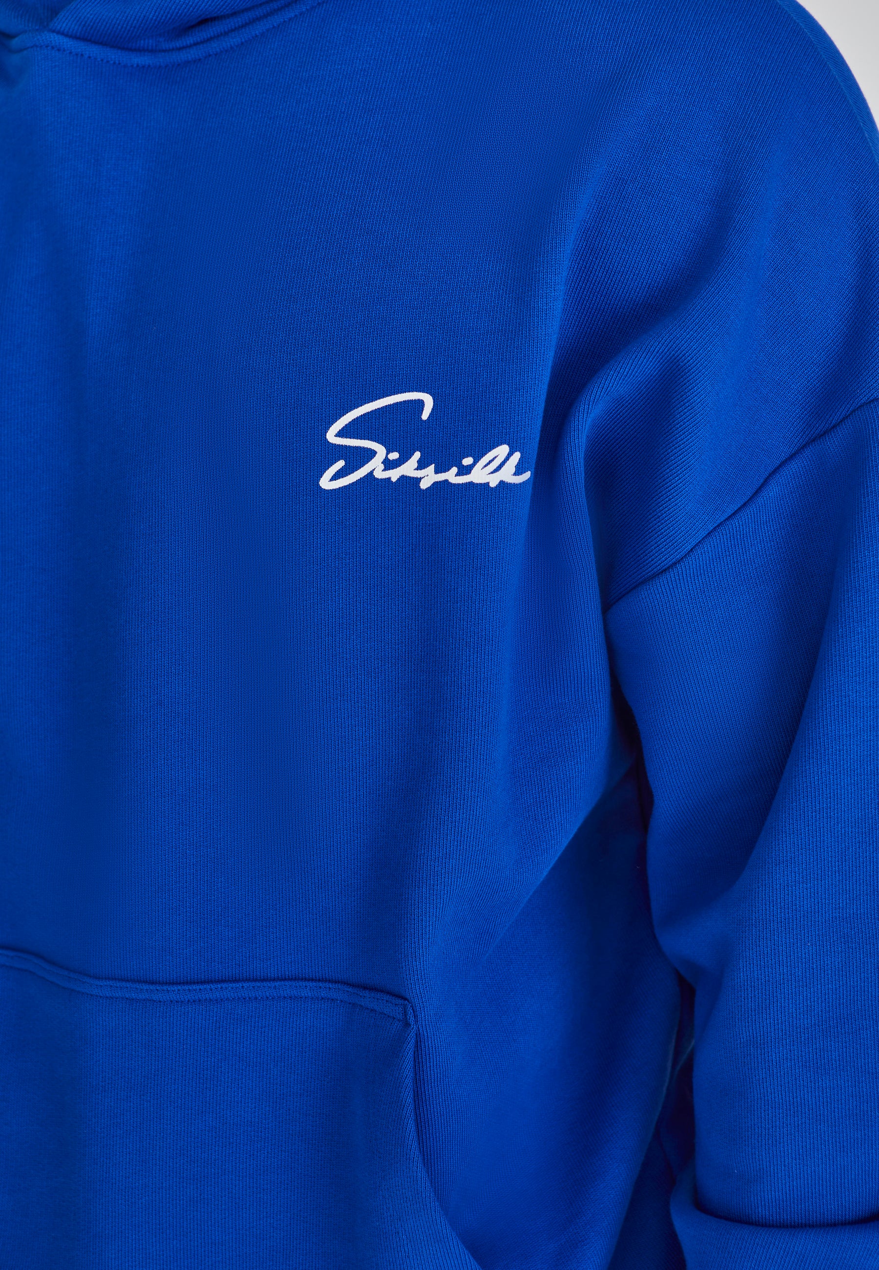 Script Hoodie in Blue Kapuzenpullover SikSilk   