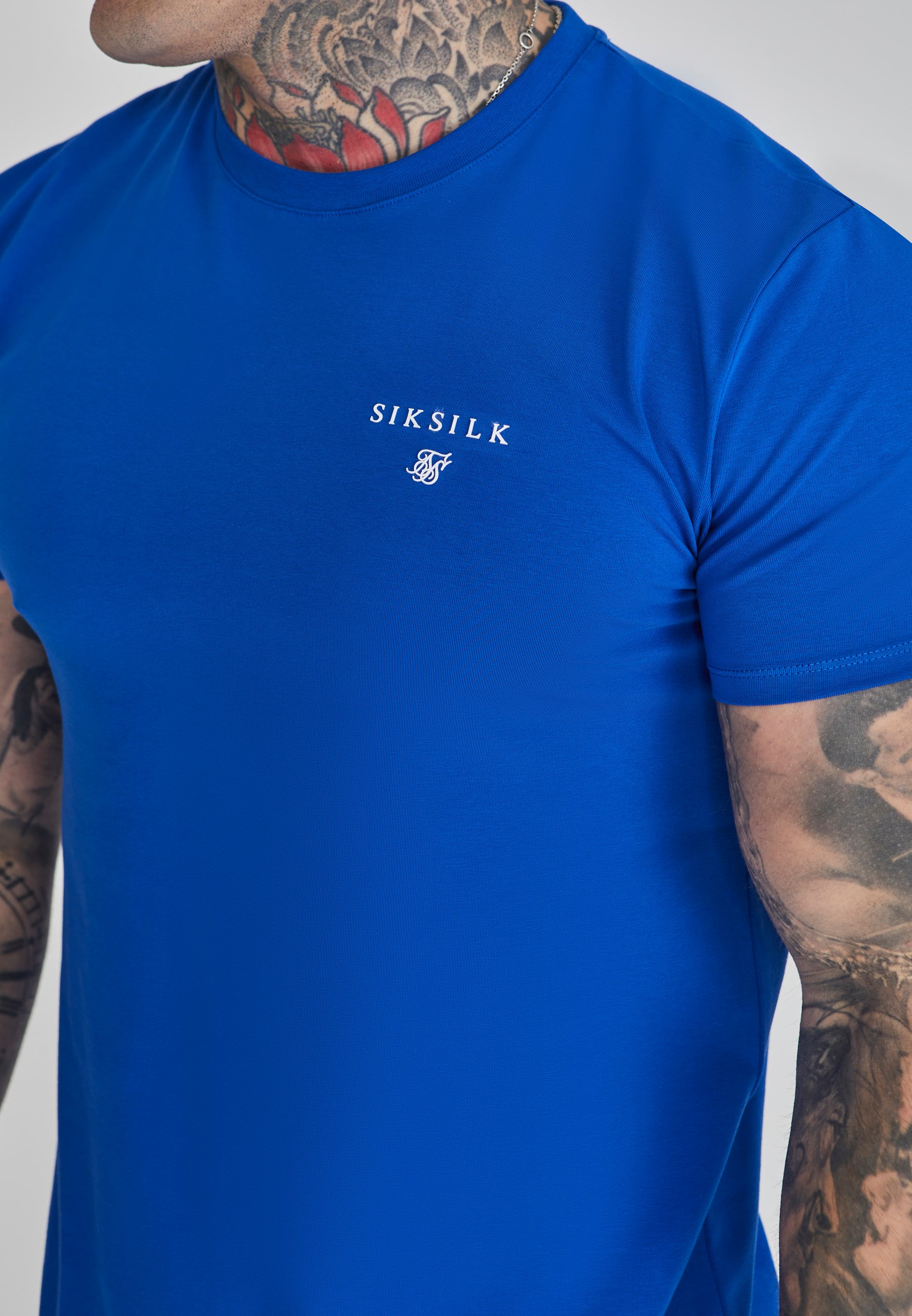 Muscle Fit T-Shirt in Blue T-Shirts SikSilk   