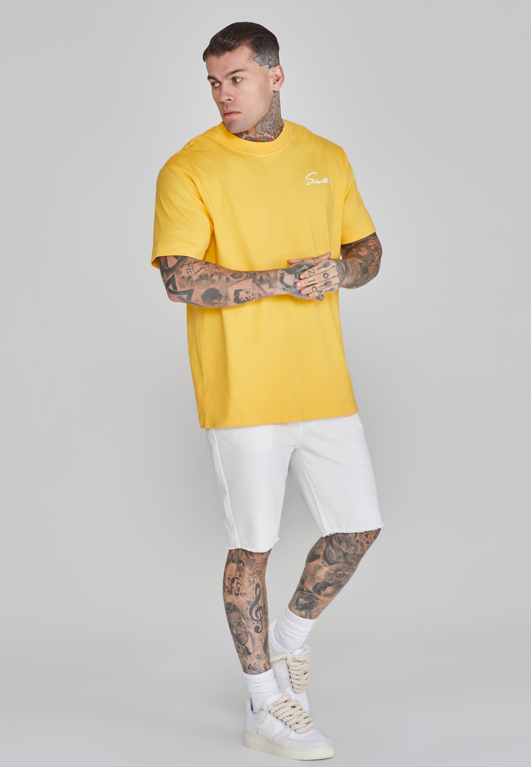 Script T-Shirt in Yellow T-Shirts SikSilk   