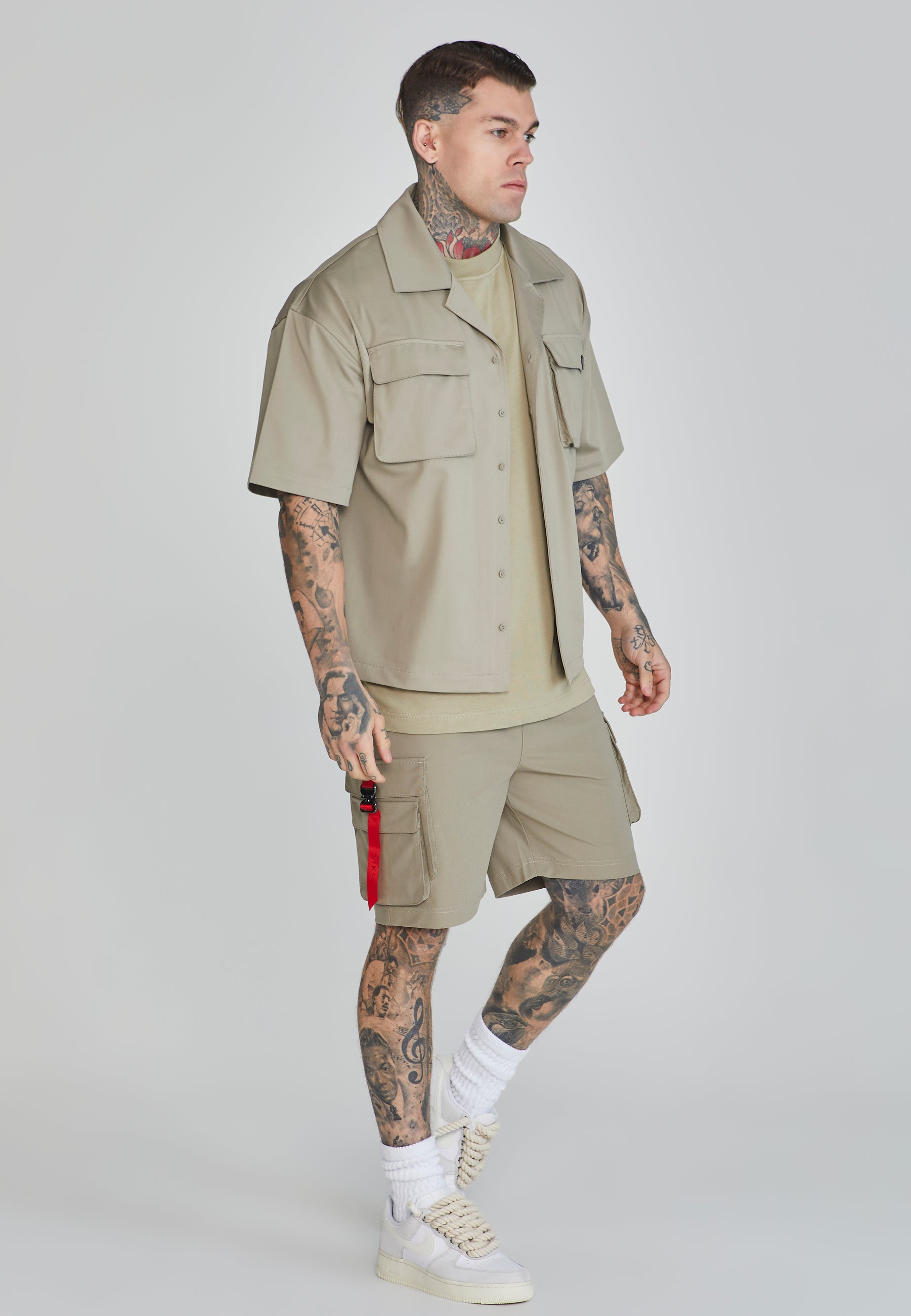 Flight Utility Shirt in Khaki Hemden SikSilk   