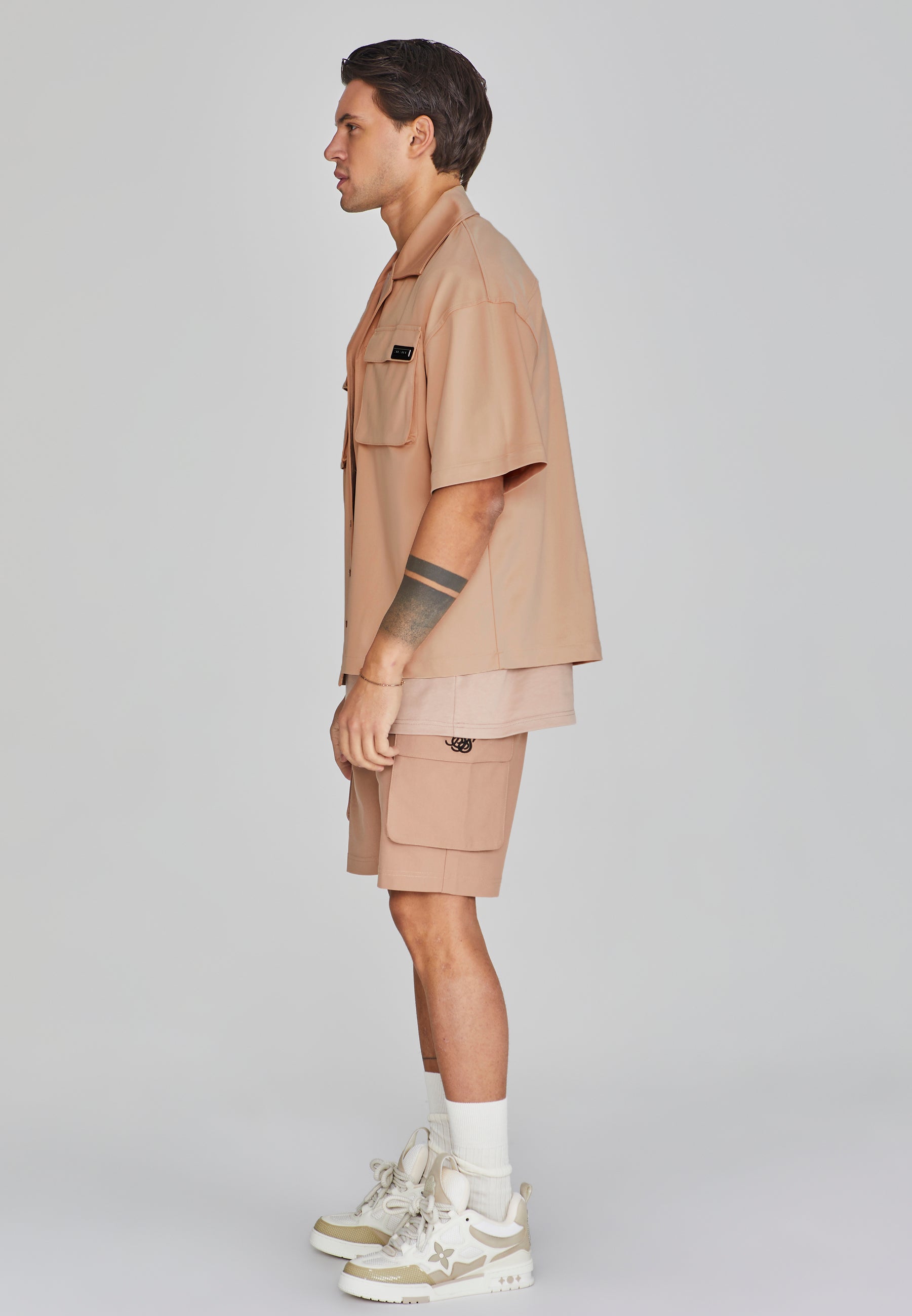 Flight Utility Shirt in Brown Hemden SikSilk   