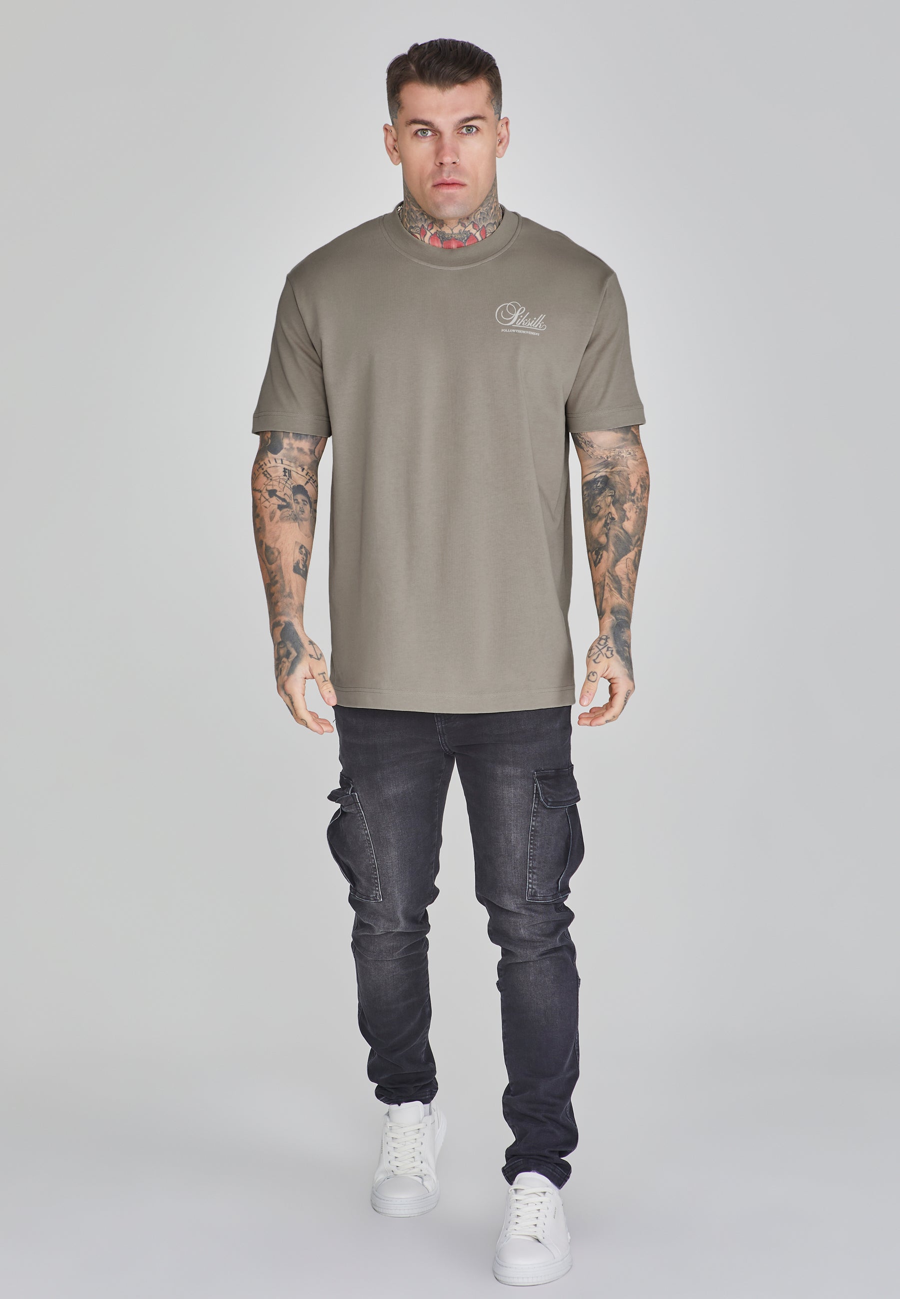 Graphic T-Shirt in Khaki T-Shirts SikSilk   