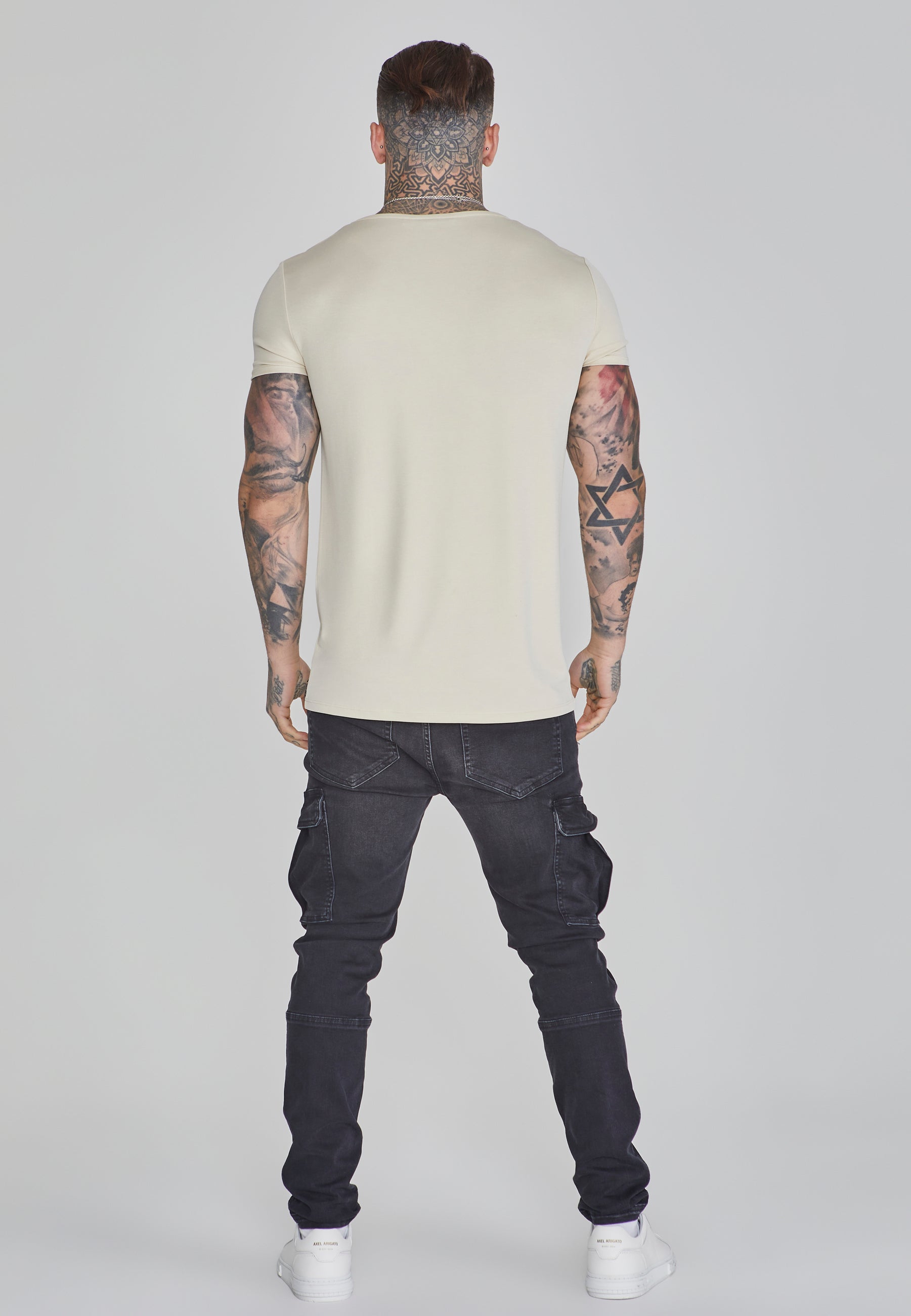 Muscle Fit T-Shirt in Ecru T-Shirts SikSilk   