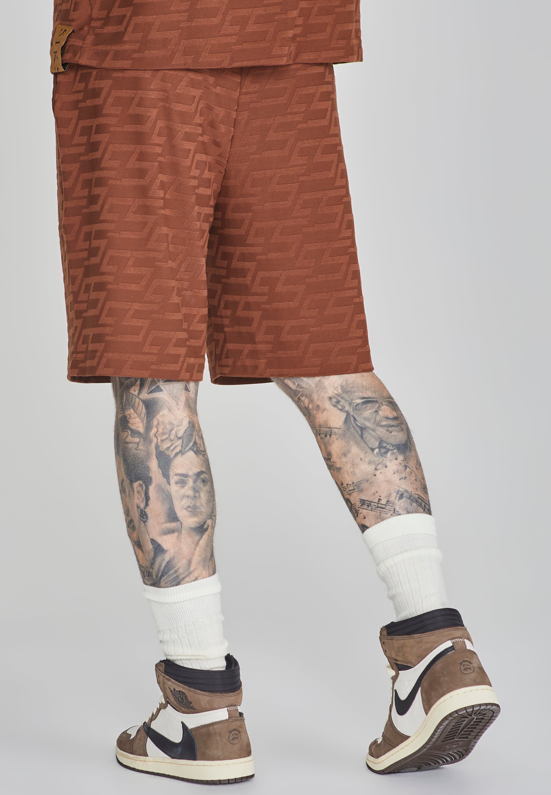 Towelling Shorts in Brown Shorts SikSilk   