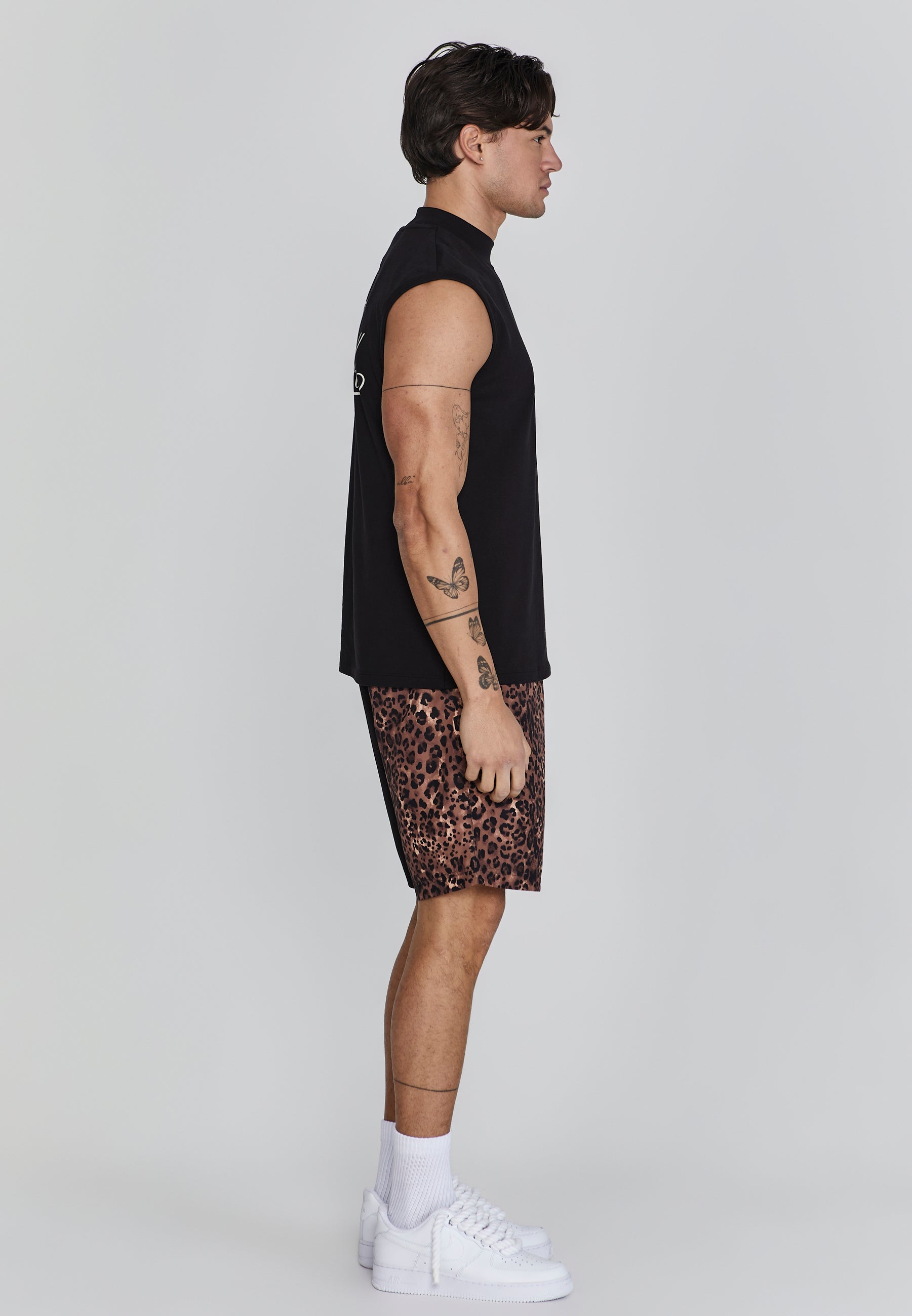 Animal Print Shorts in Black Shorts SikSilk   