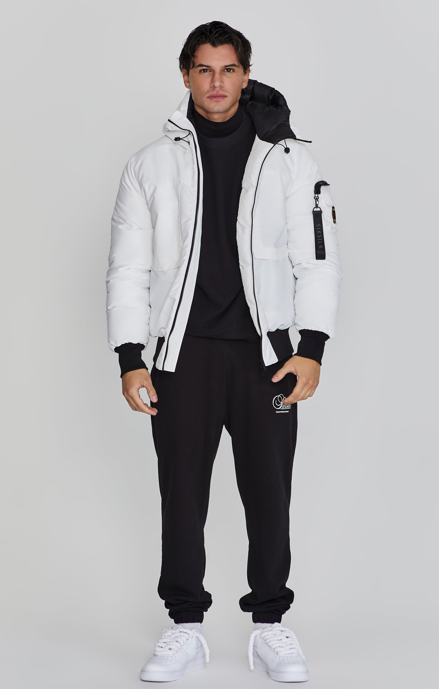 Bomber Jacket in White Jacken SikSilk   