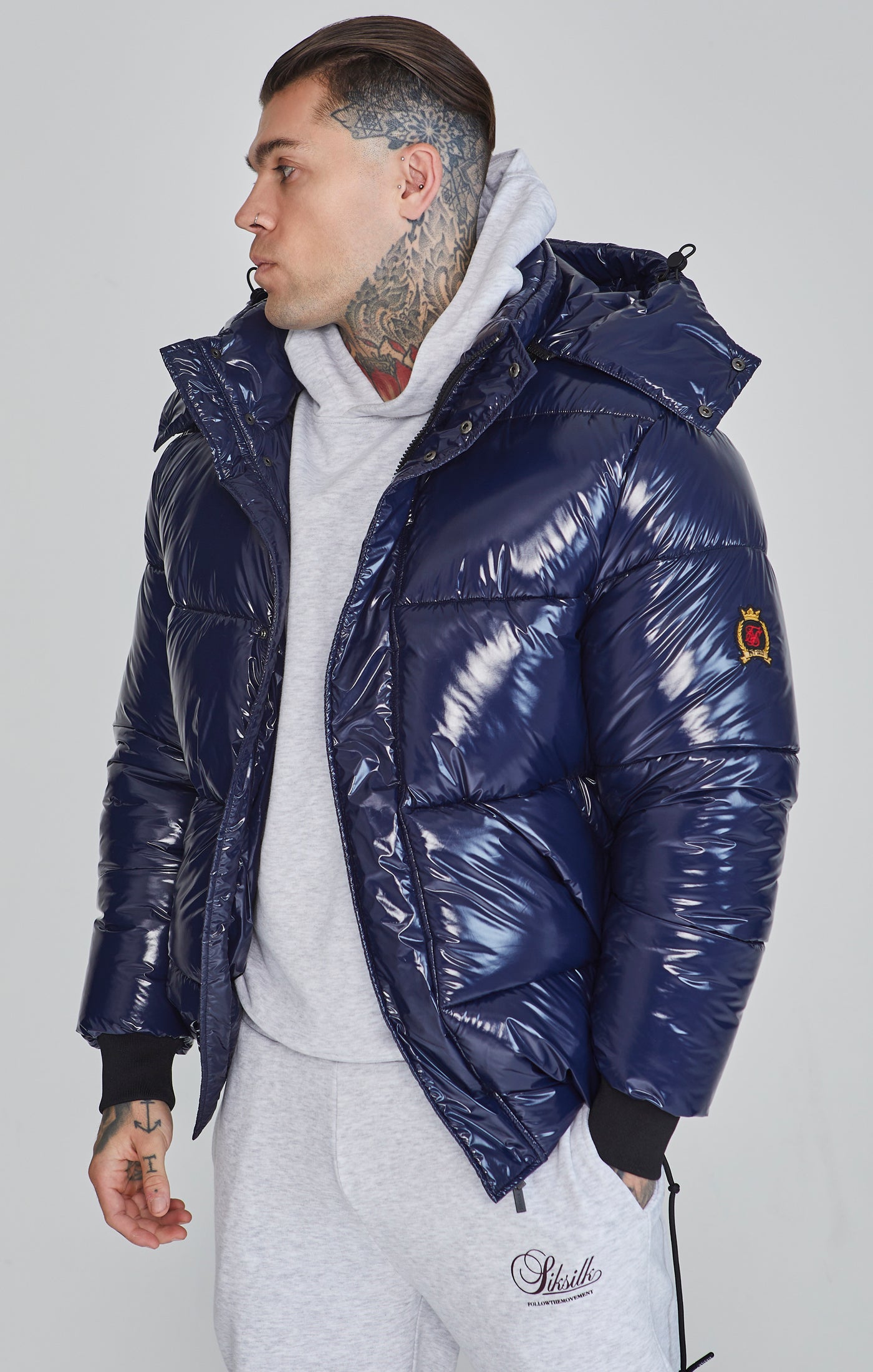 Puffer Jacket in Blue Jacken SikSilk   