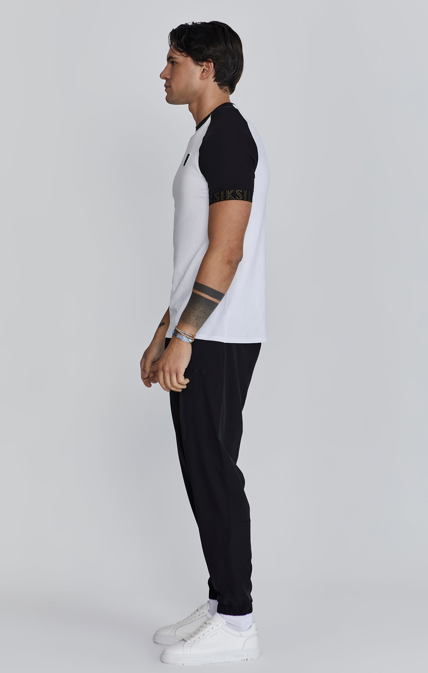 Tech T-Shirt in White/Black T-Shirts SikSilk   