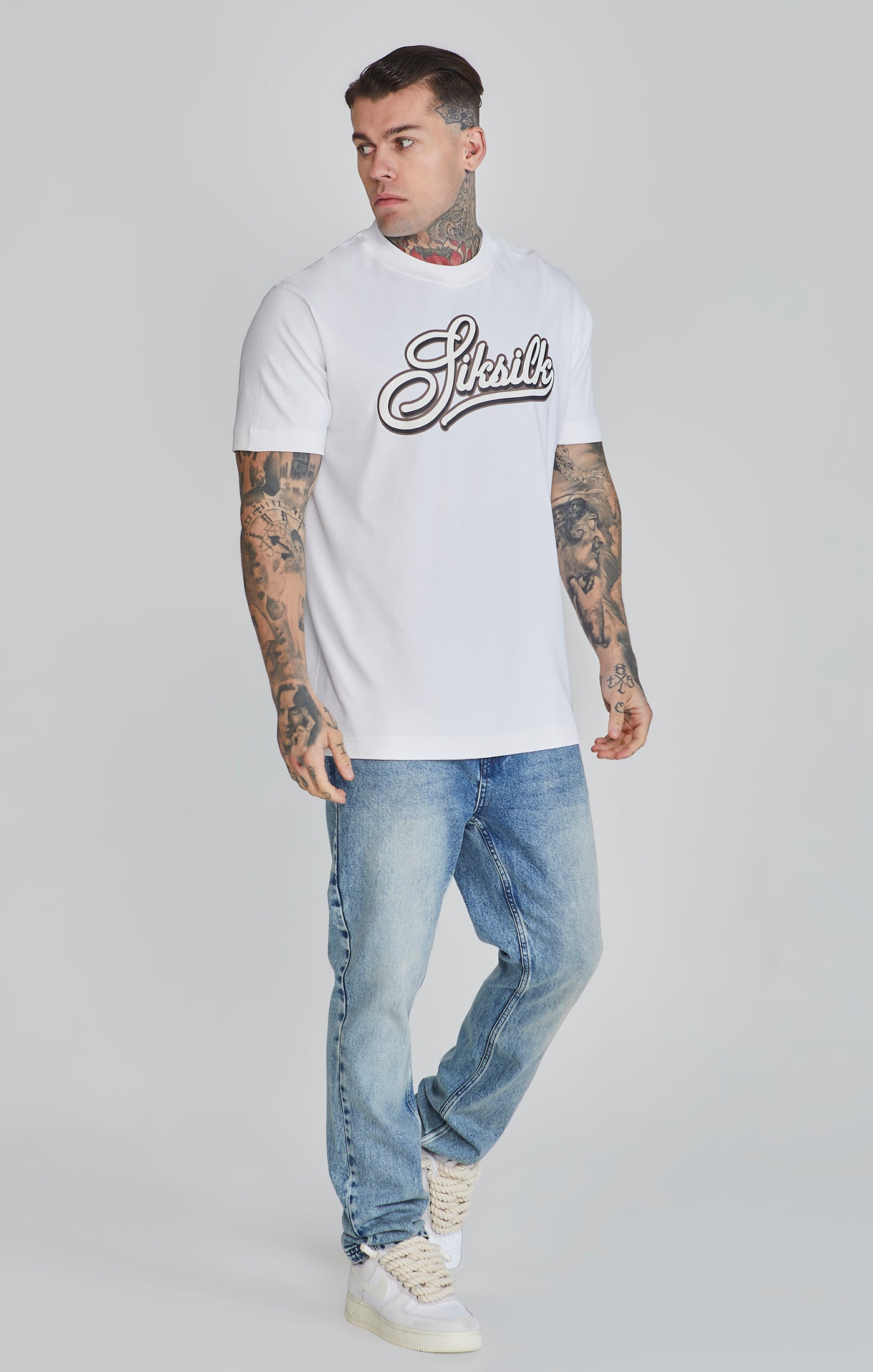 Logo T-Shirt in White T-Shirts SikSilk   