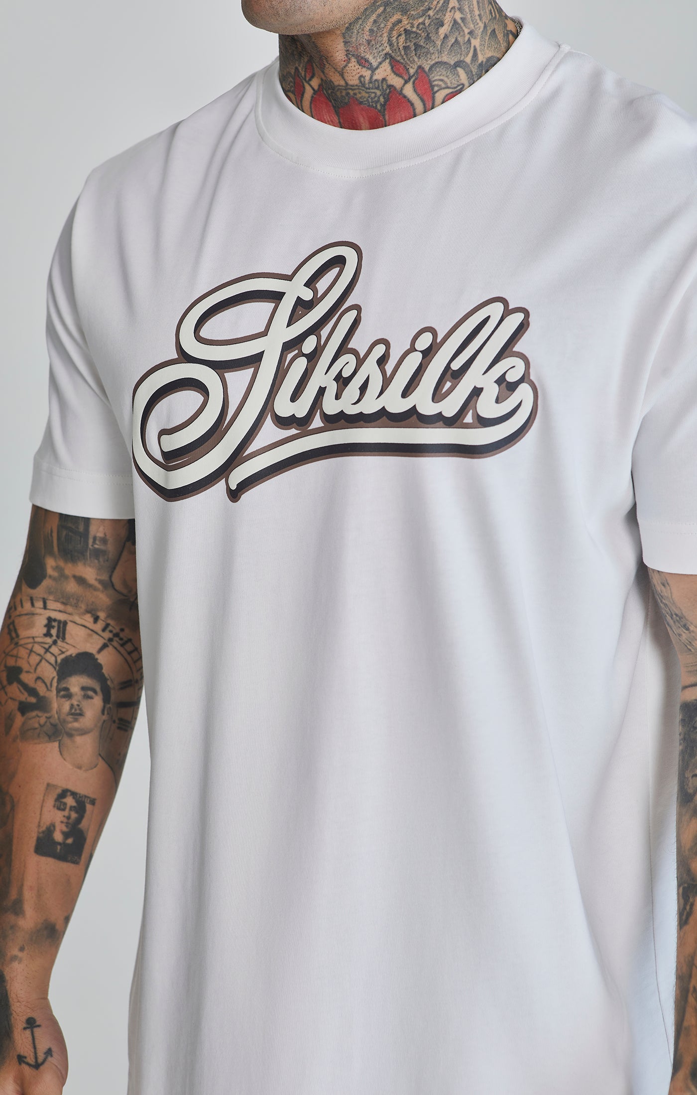 Logo T-Shirt in White T-Shirts SikSilk   