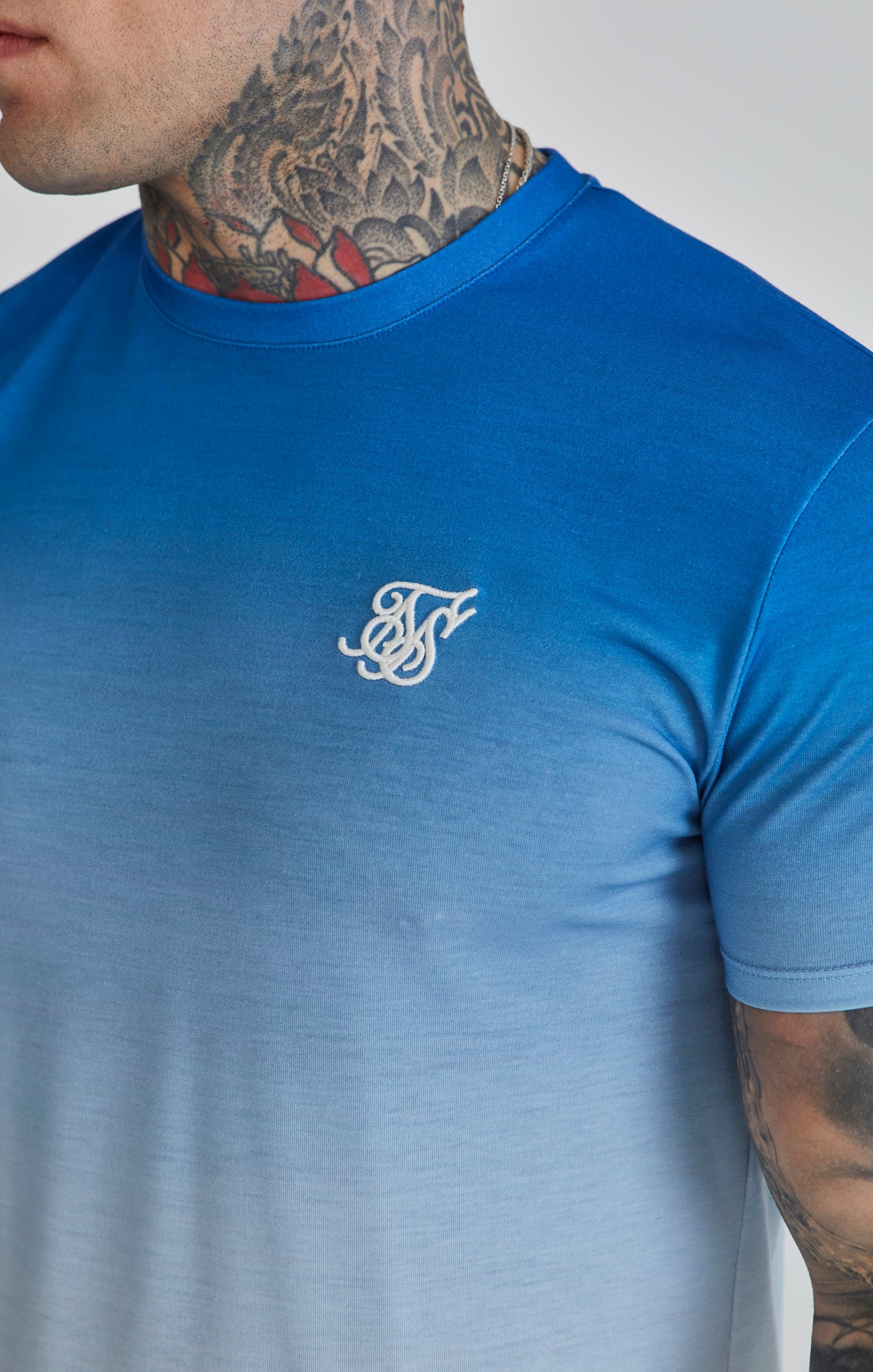 Fade T-Shirt in Blue/White T-Shirts SikSilk   