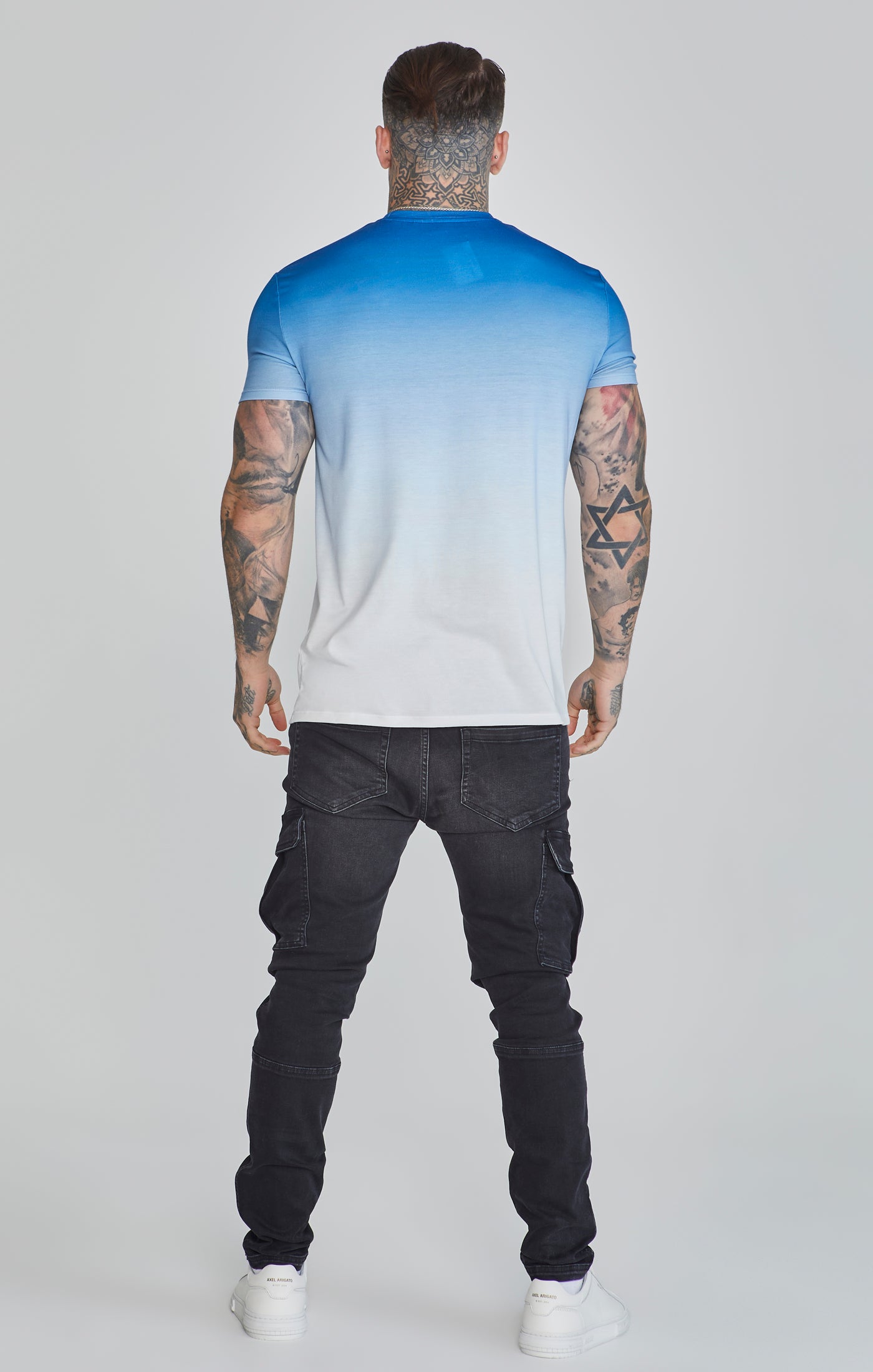 Fade T-Shirt in Blue/White T-Shirts SikSilk   