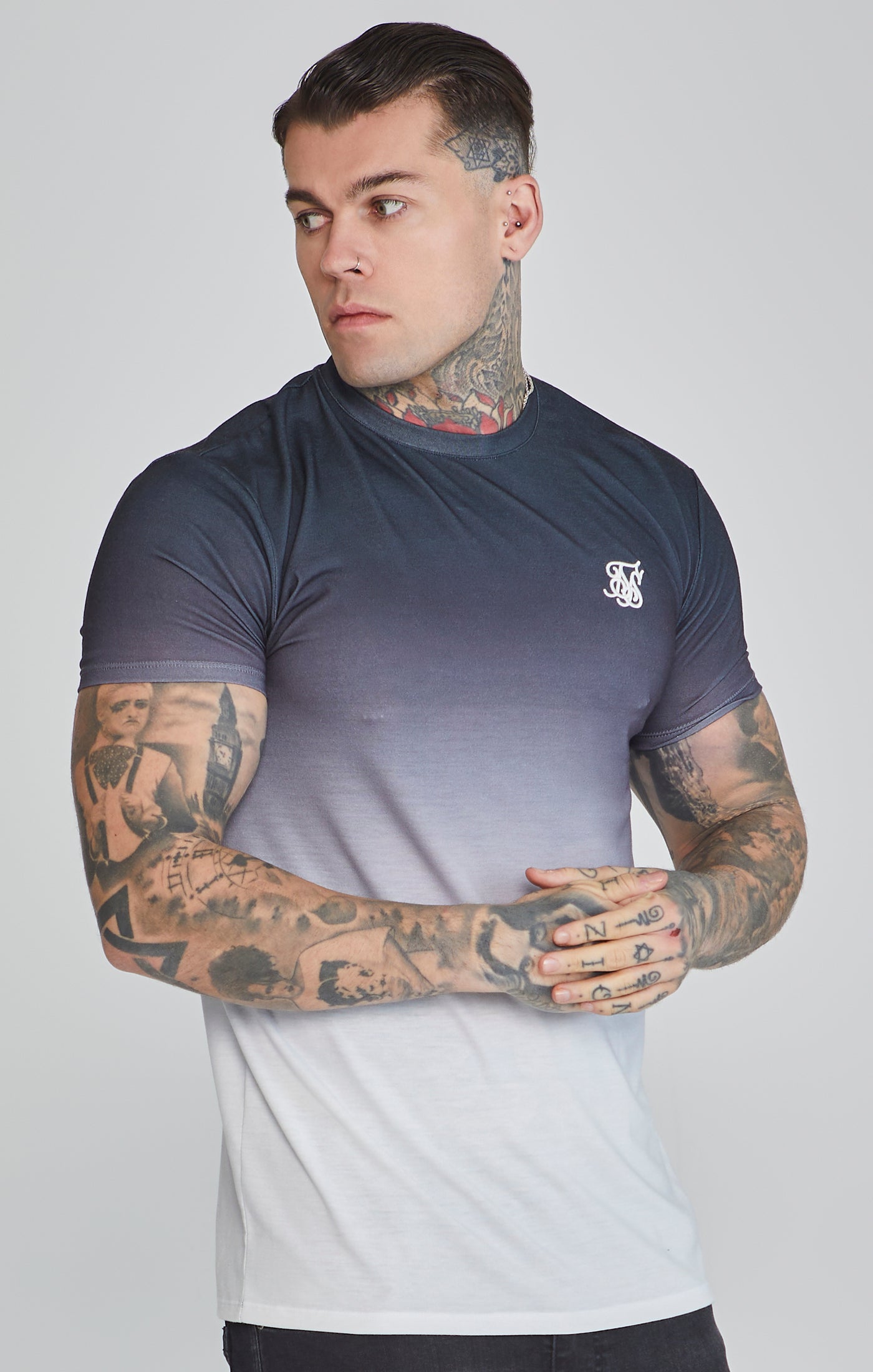 Fade T-Shirt in Black/White T-Shirts SikSilk   