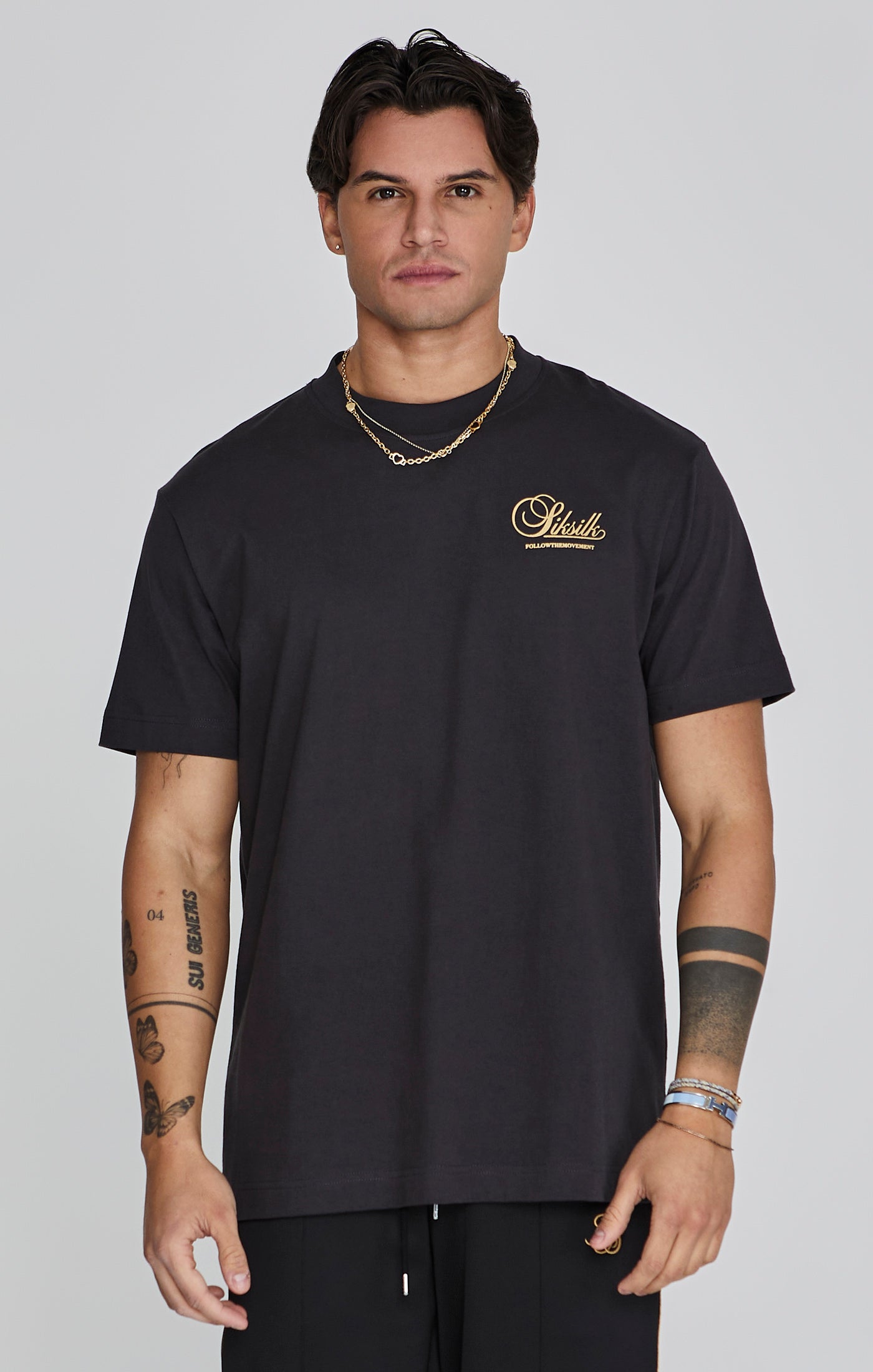 Graphic T-Shirt in Black T-Shirts SikSilk   