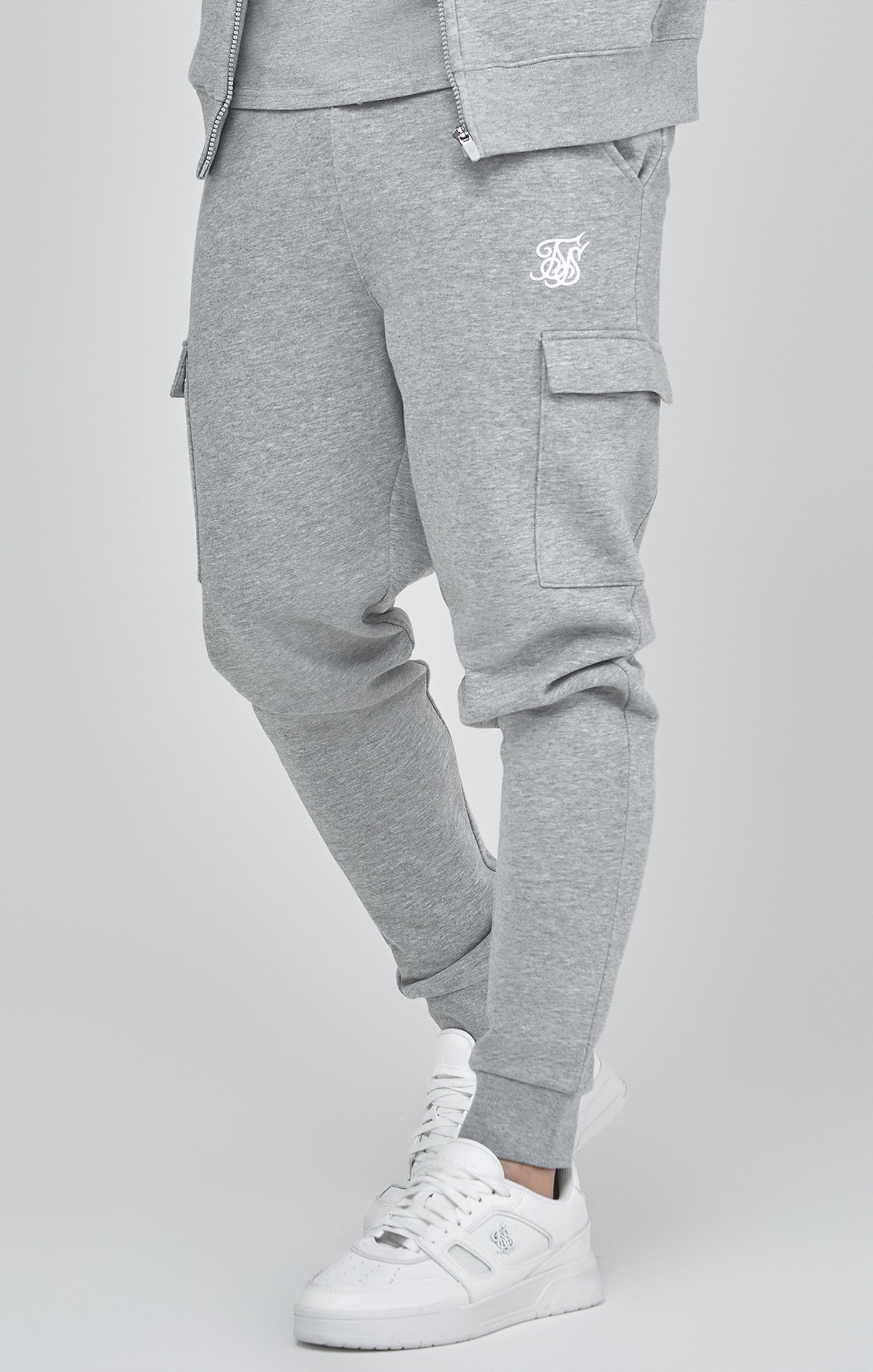 Essentials Cargo Joggers in Grey Marl Hosen SikSilk   