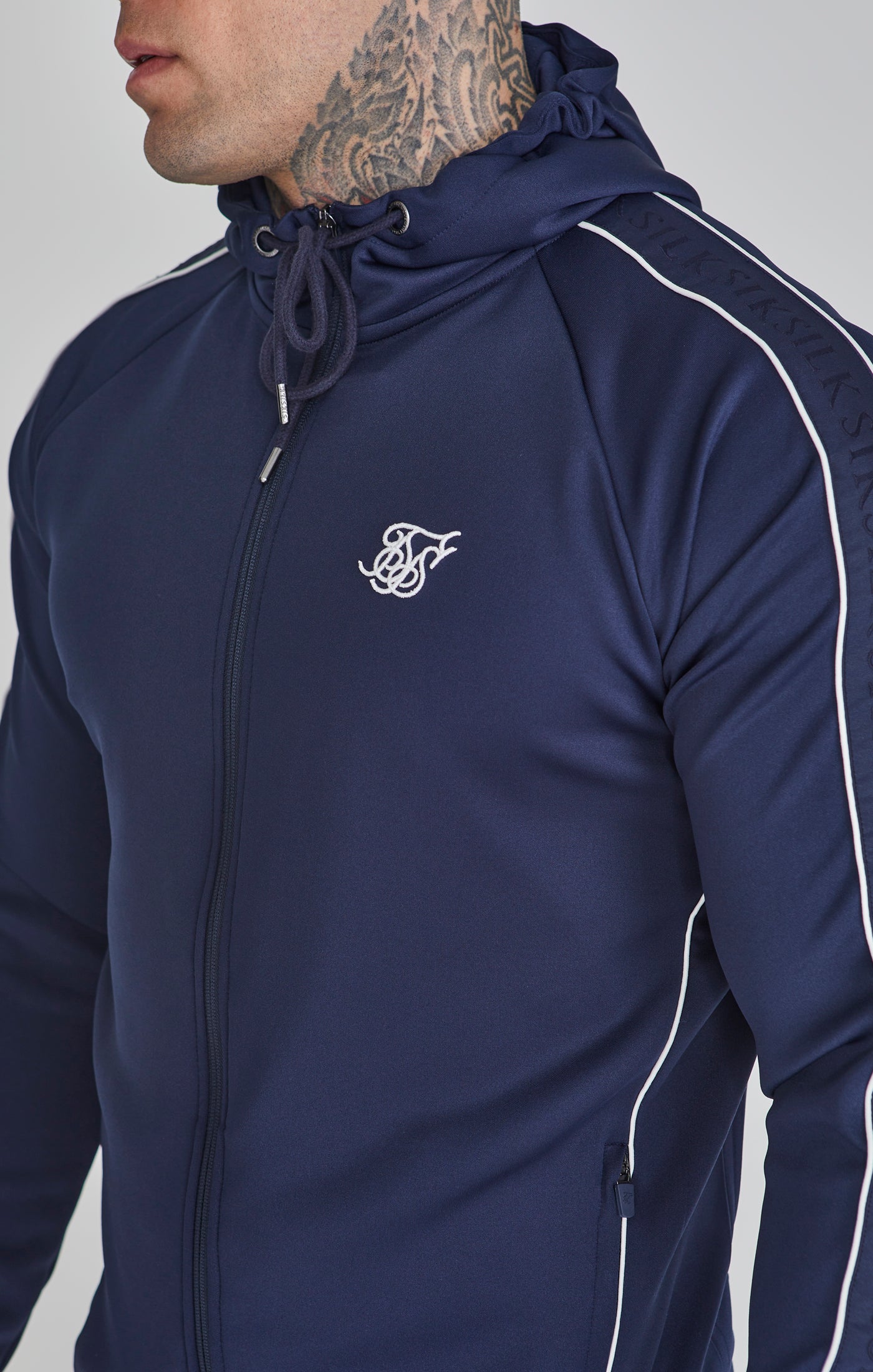 Hoodie and Joggers Set in Navy Sets SikSilk   