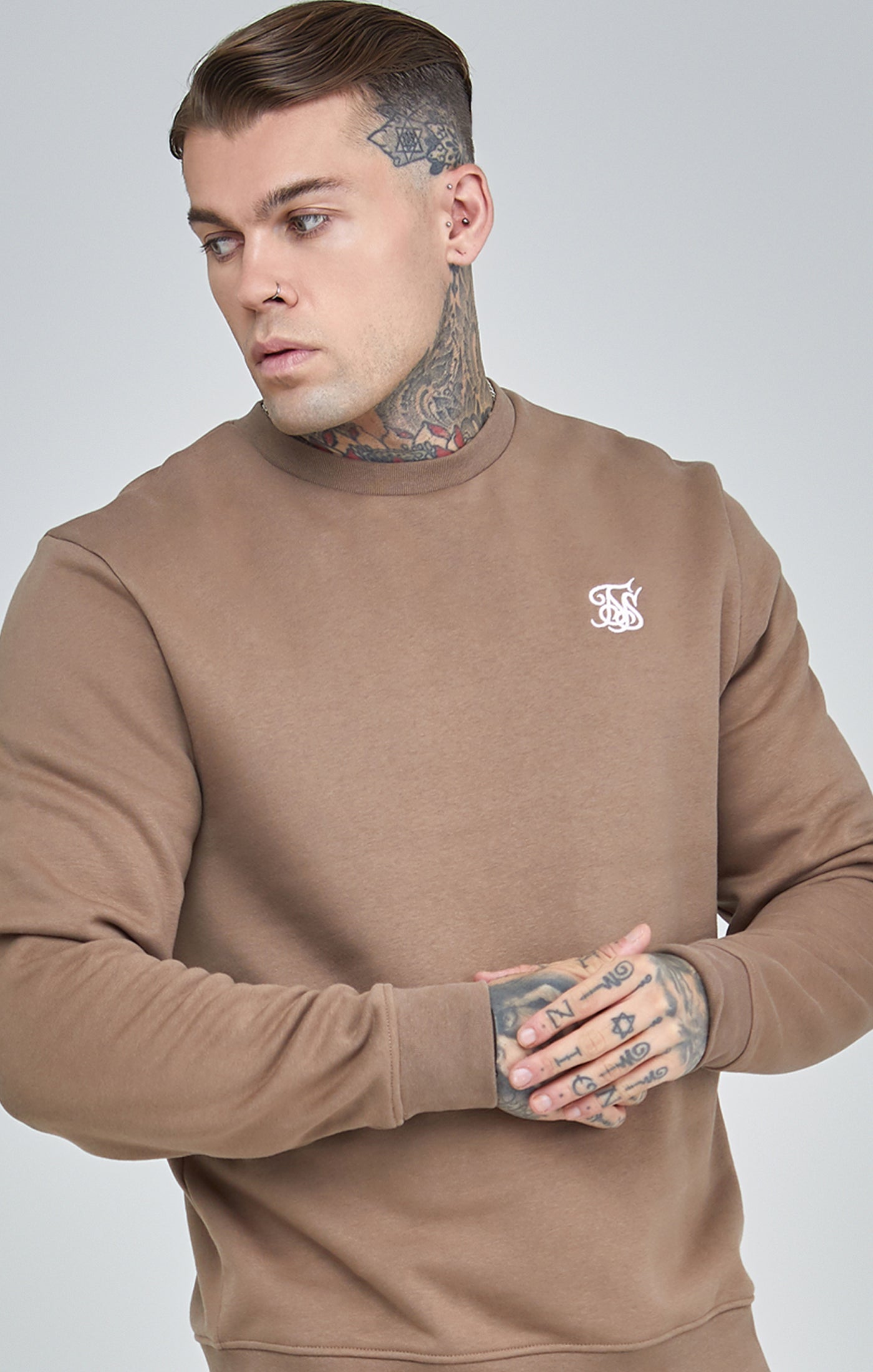 Essentials Sweater in Brown Sweatshirts SikSilk   