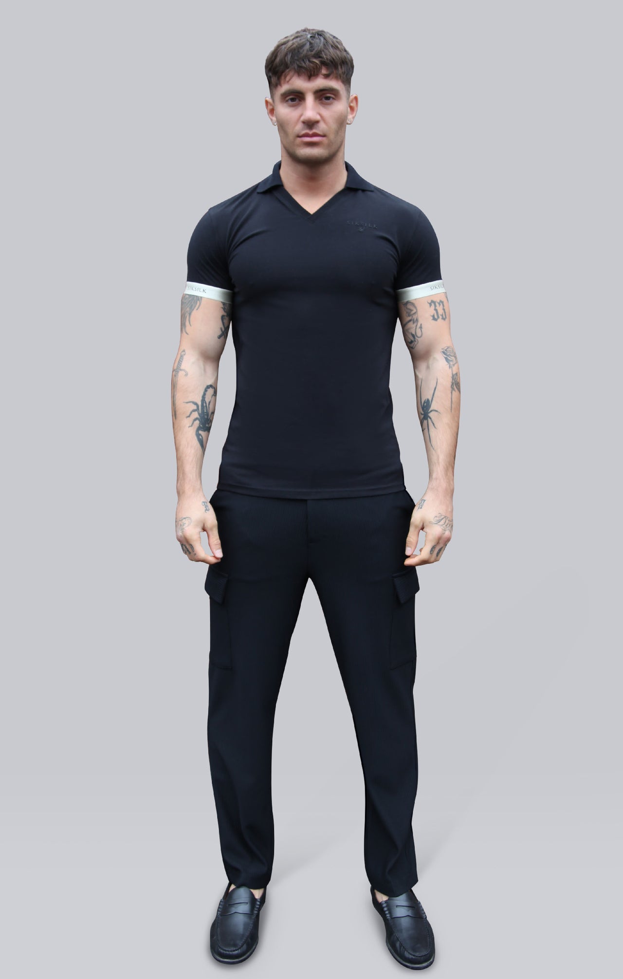 Polo T-Shirt in Black T-Shirts SikSilk   