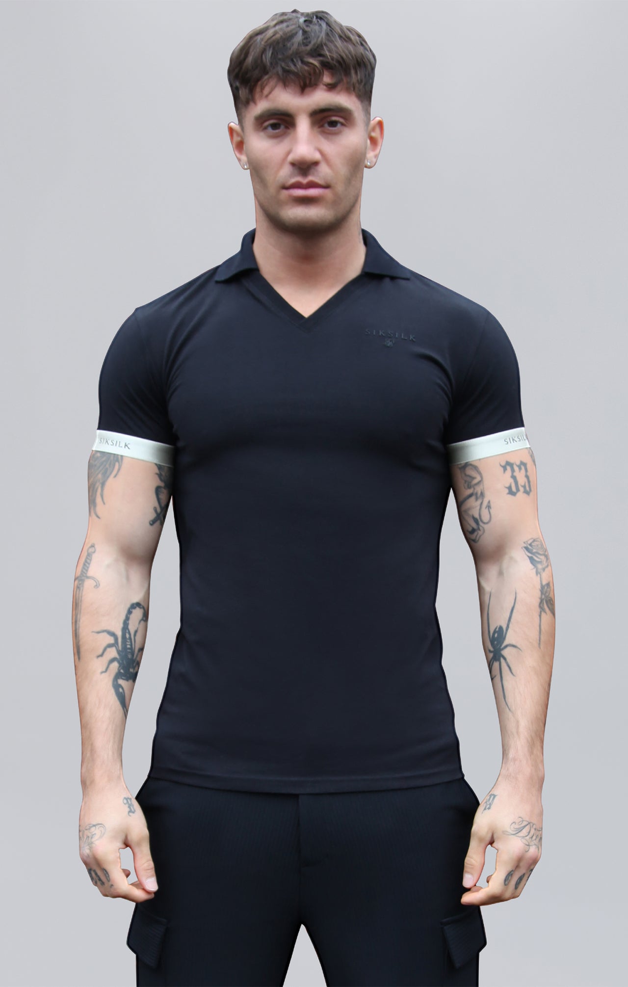 Polo T-Shirt in Black T-Shirts SikSilk   