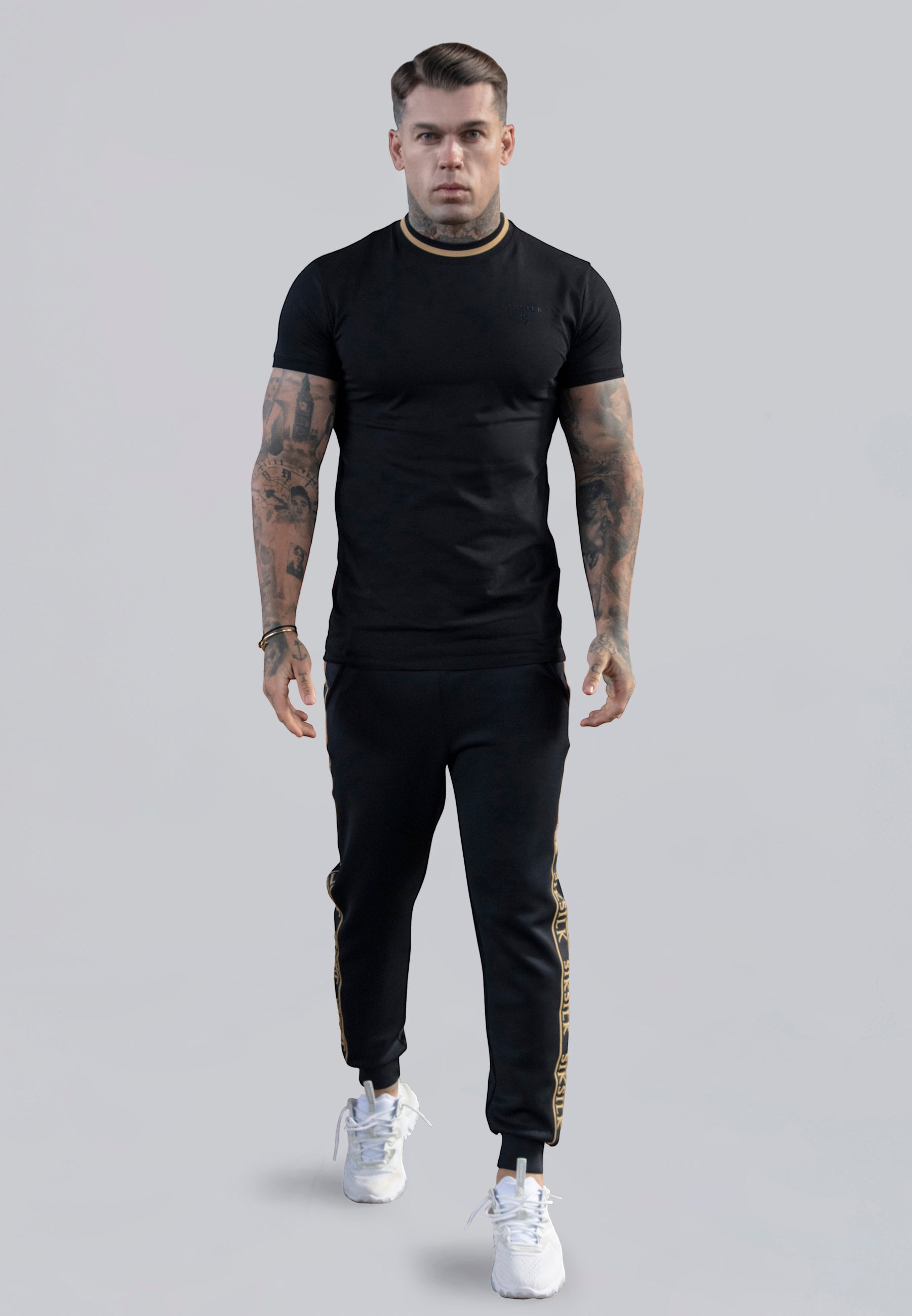 Muscle Fit T-Shirt in Black T-Shirts SikSilk   