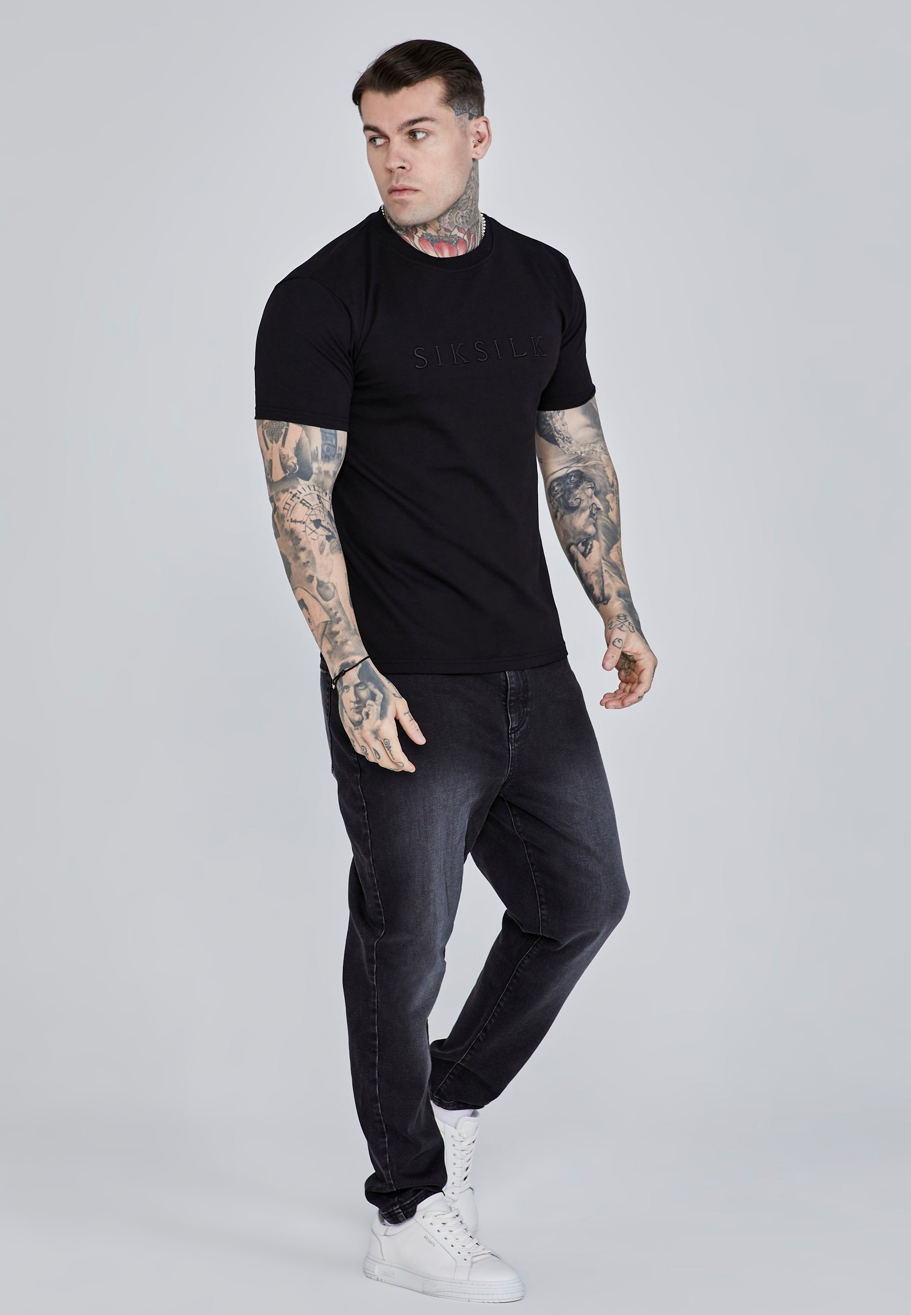 Logo T-Shirt in Black T-Shirts SikSilk   