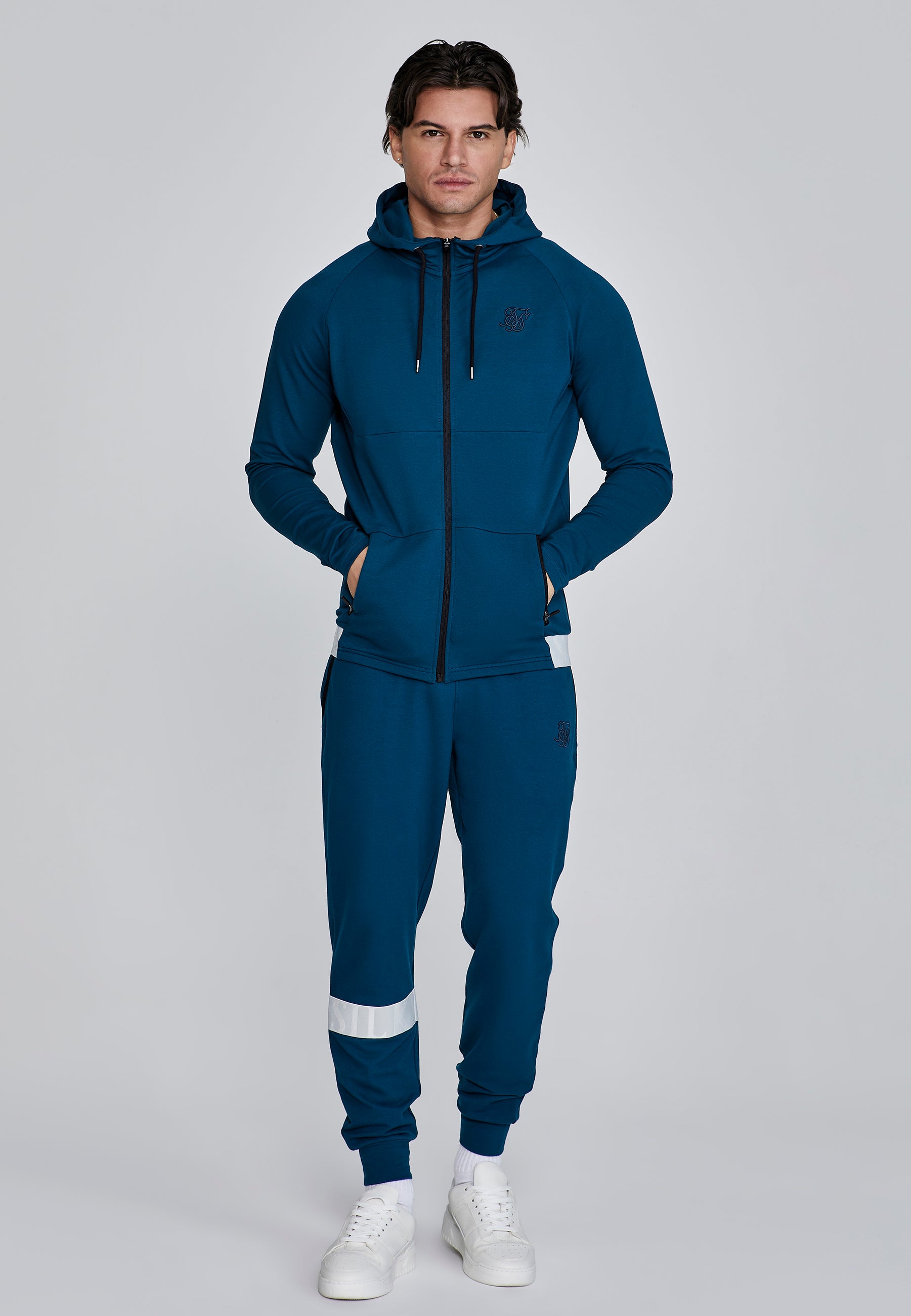 Full Zip Hoodie in Blue Sweatjacken SikSilk   