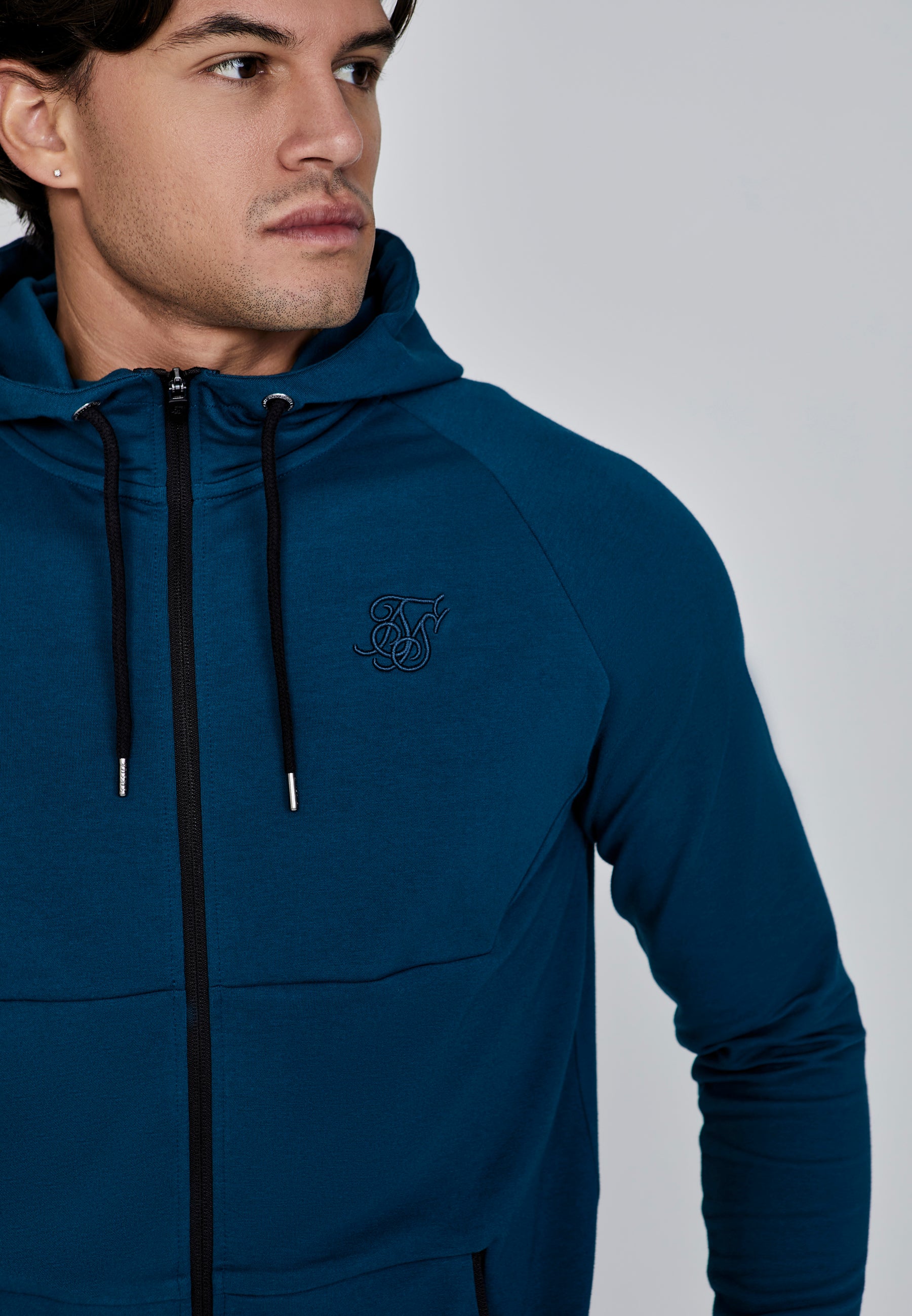 Full Zip Hoodie in Blue Sweatjacken SikSilk   