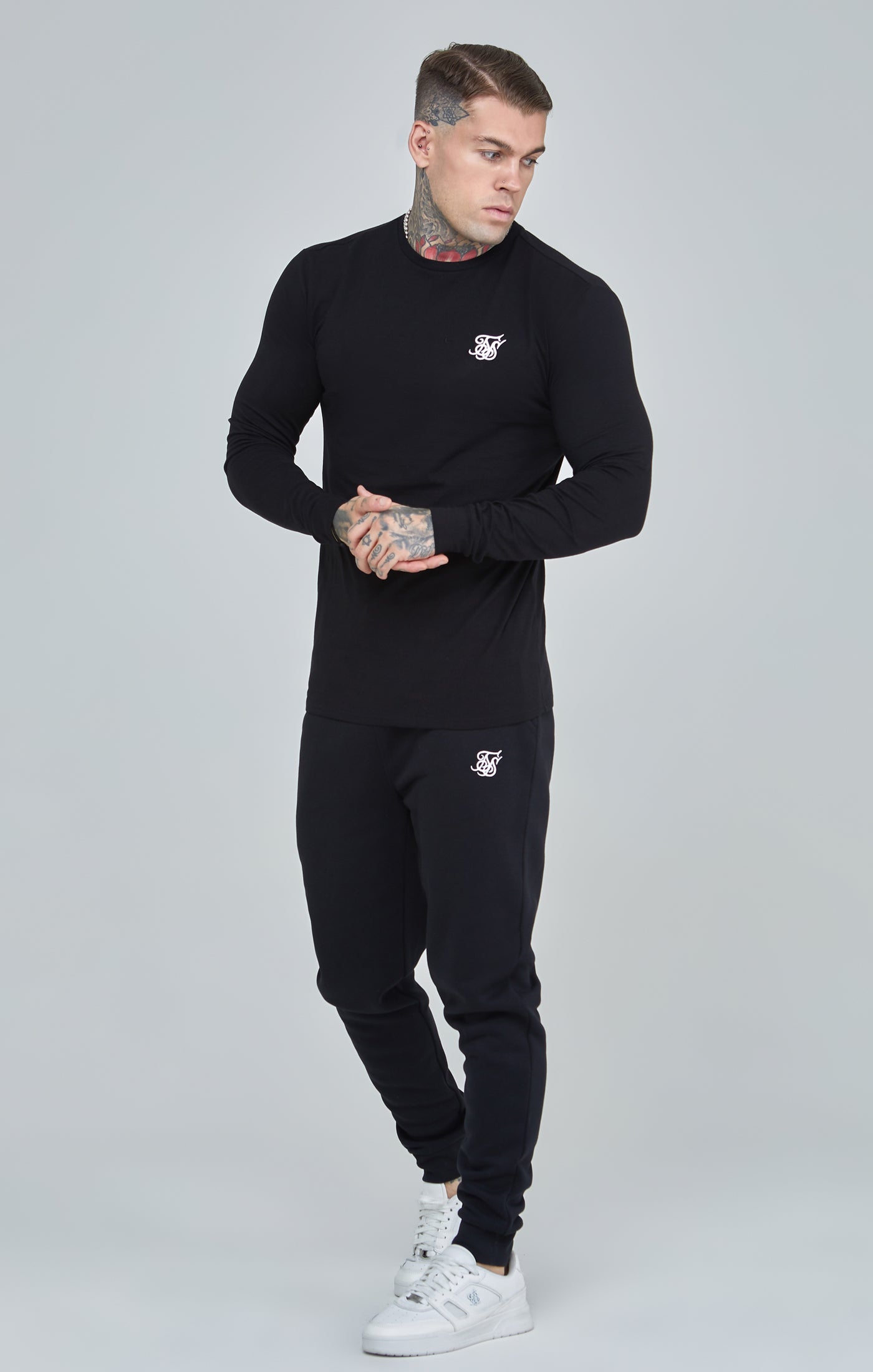 Essentials Long Sleeve T-Shirt in Black T-Shirts SikSilk   