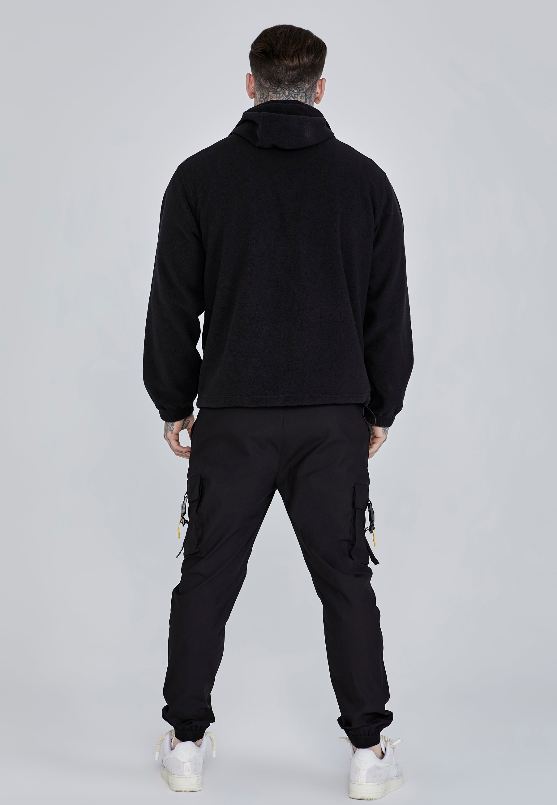 Polar Fleece Hoodie in Black Kapuzenpullover SikSilk   