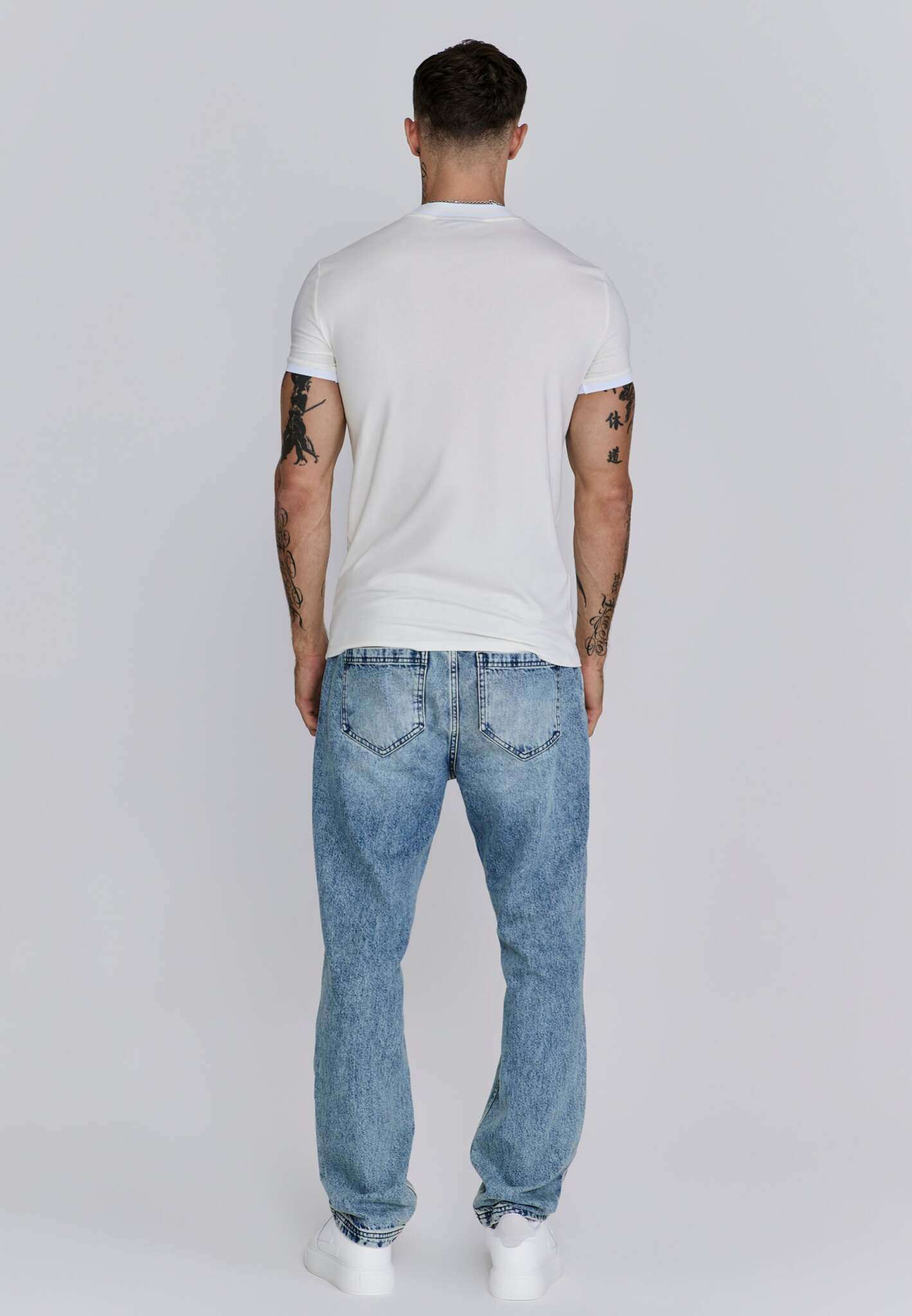 Ringer T-Shirt in Ecru T-Shirts SikSilk