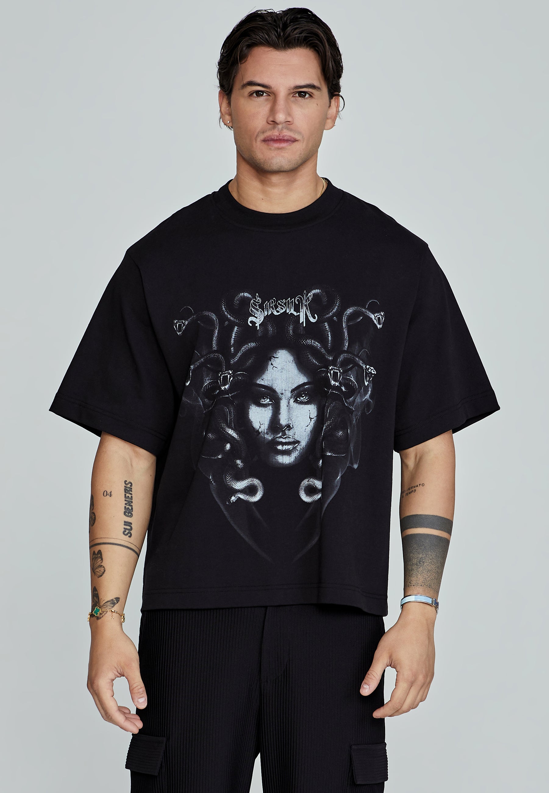 Medusa T-Shirt in Black T-Shirts SikSilk   